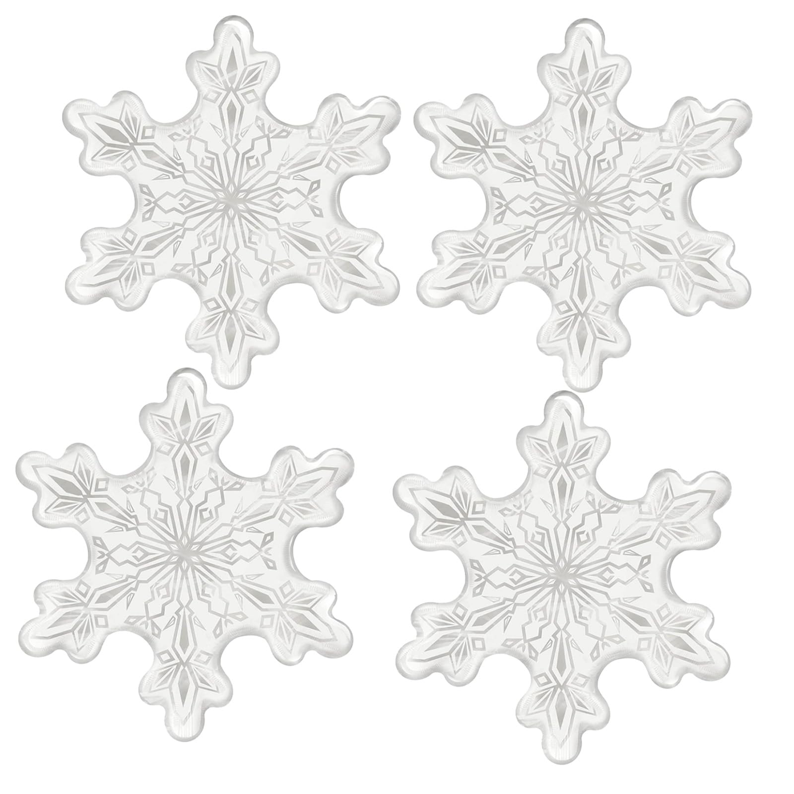 4 Pack 36 Inch Transparent Snowflake Mylar Balloons - Winter Wonderland Party Decorations, Ice & Snow Themed Birthday Party Supplies - Perfect for Christmas Decor, New Year Celebrations, and Winter Wedding Decorations