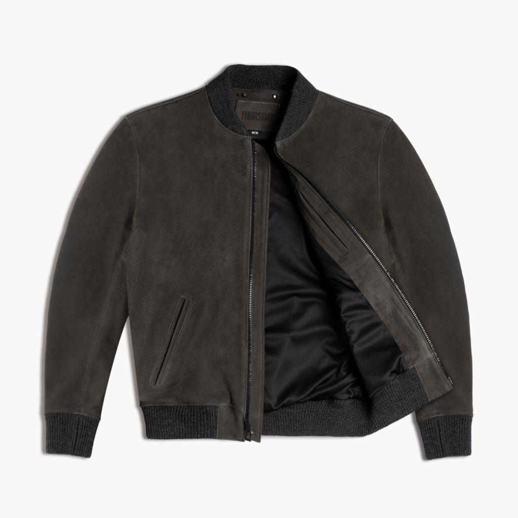 Men's Bomber Jacket - Dark Grey Slim Fit Lightweight Jacket for Casual & Streetwear | Perfect for Fall & Winter Outfits, Travel & Daily Wear