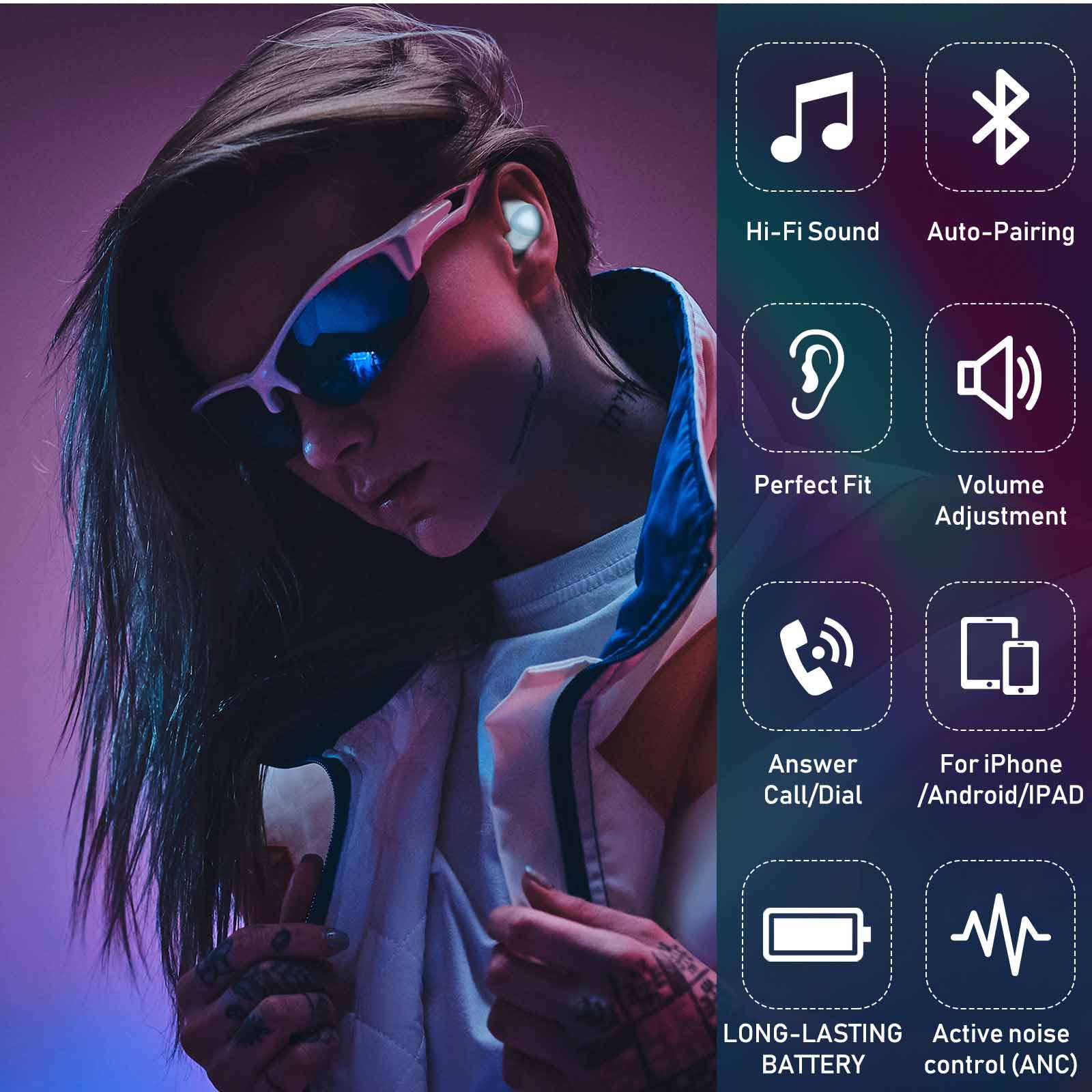 UrbanX Street Buds Plus True Wireless Earbuds with Hands-Free Controls & Wireless Charging Case - Bluetooth 5.0 for Computer, Workout, Running, Commuting - Sweatproof & Noise Cancelling (Blue) | Perfect for Office Calls, Gym Sessions & Daily Use
