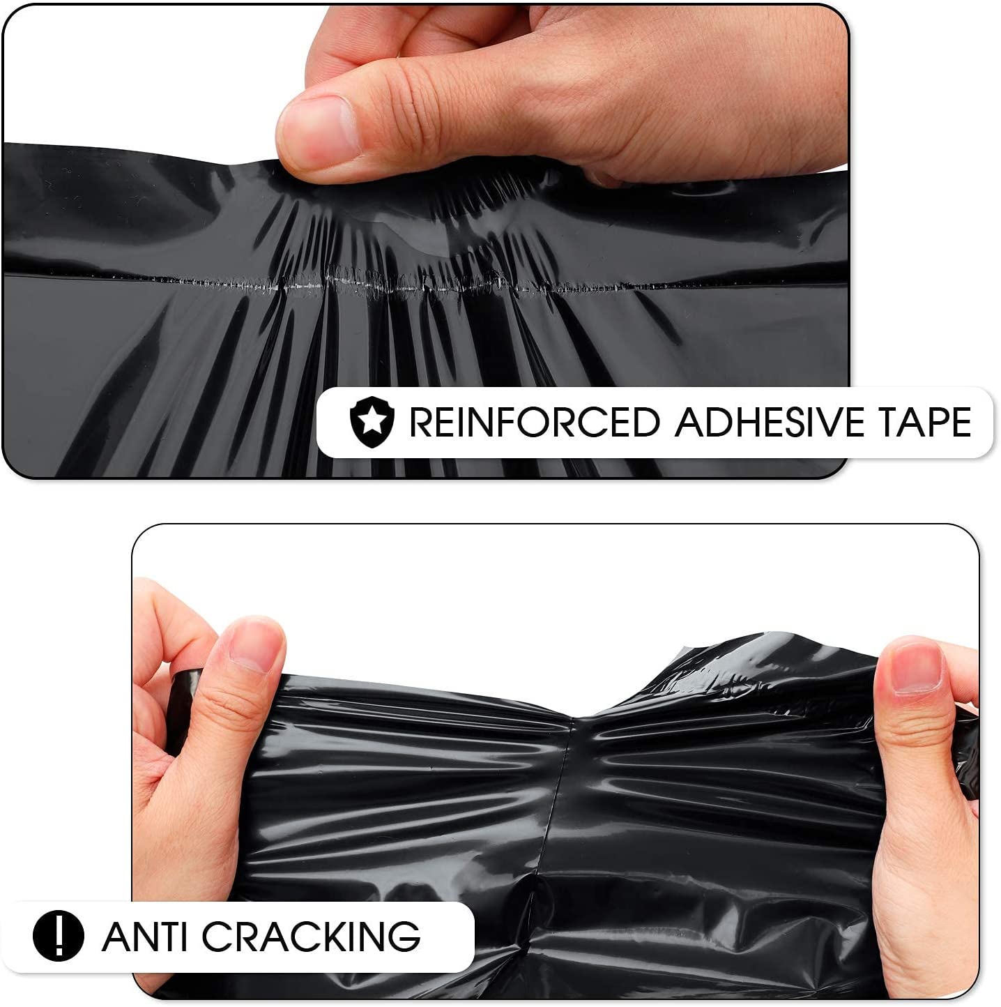 12x15.5 Inch Black Poly Mailer Envelopes - Waterproof Shipping Bags for Ecommerce, Clothing & Small Packages | Perfect for Online Stores, Amazon FBA & USPS Shipping