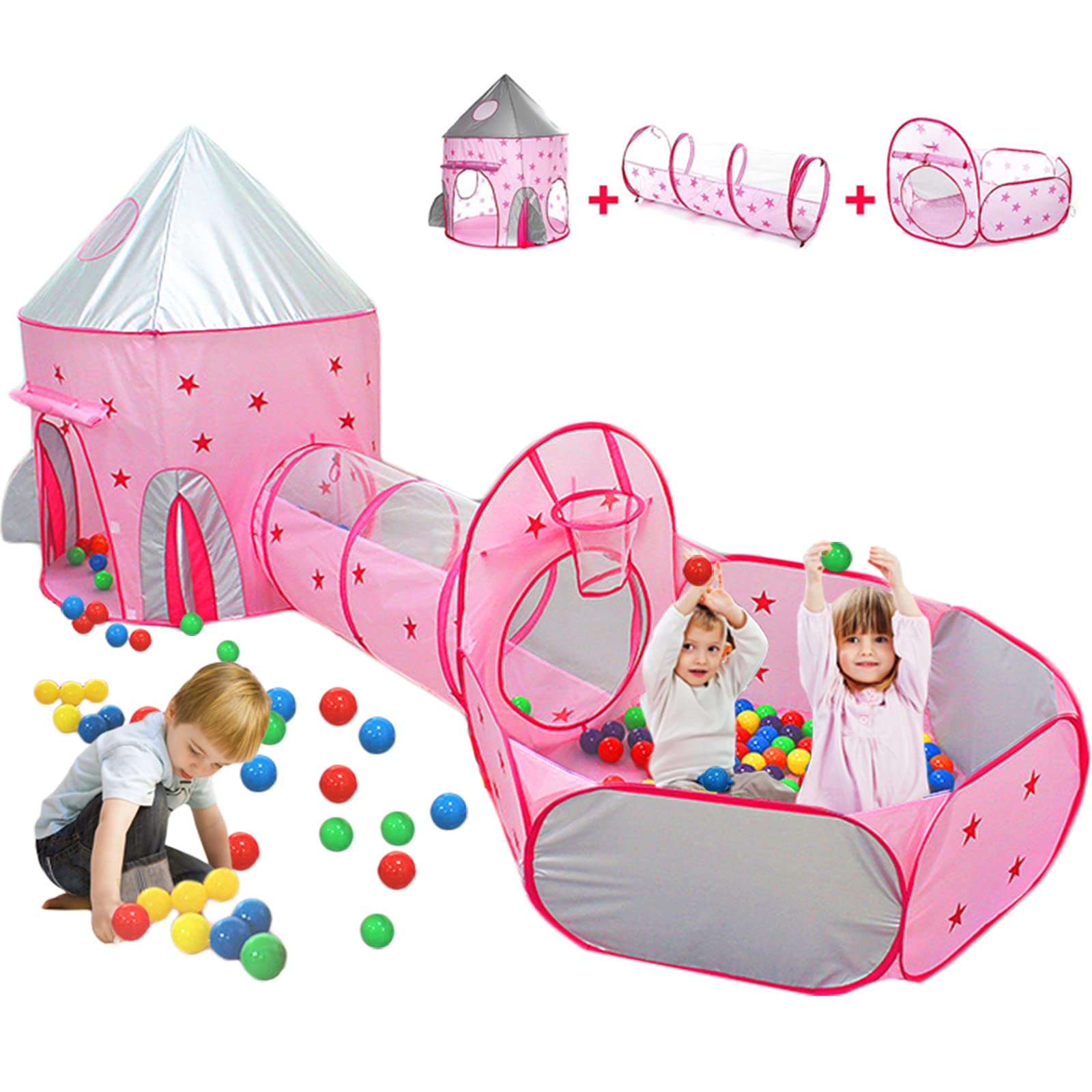 Kids Teepee Tent with LED Lights - Indoor Play Tent for Boys & Girls, Portable Playhouse for Toddlers, Perfect for Bedroom, Nursery, or Outdoor Backyard Playtime