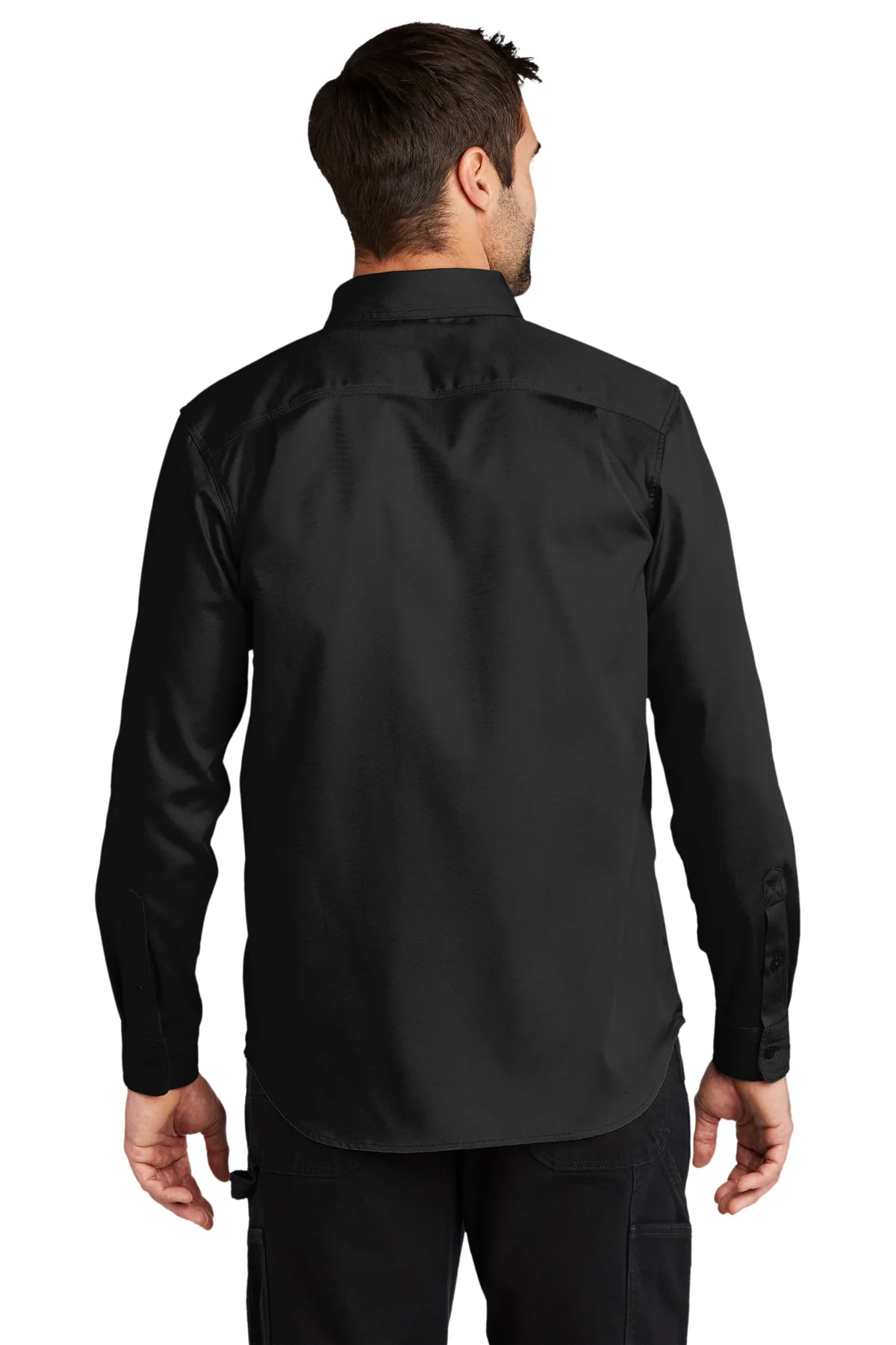 Carhartt Rugged Series Long Sleeve Work Shirts for Men - Durable Black Cotton Shirt for Construction, Farming & Outdoor Work