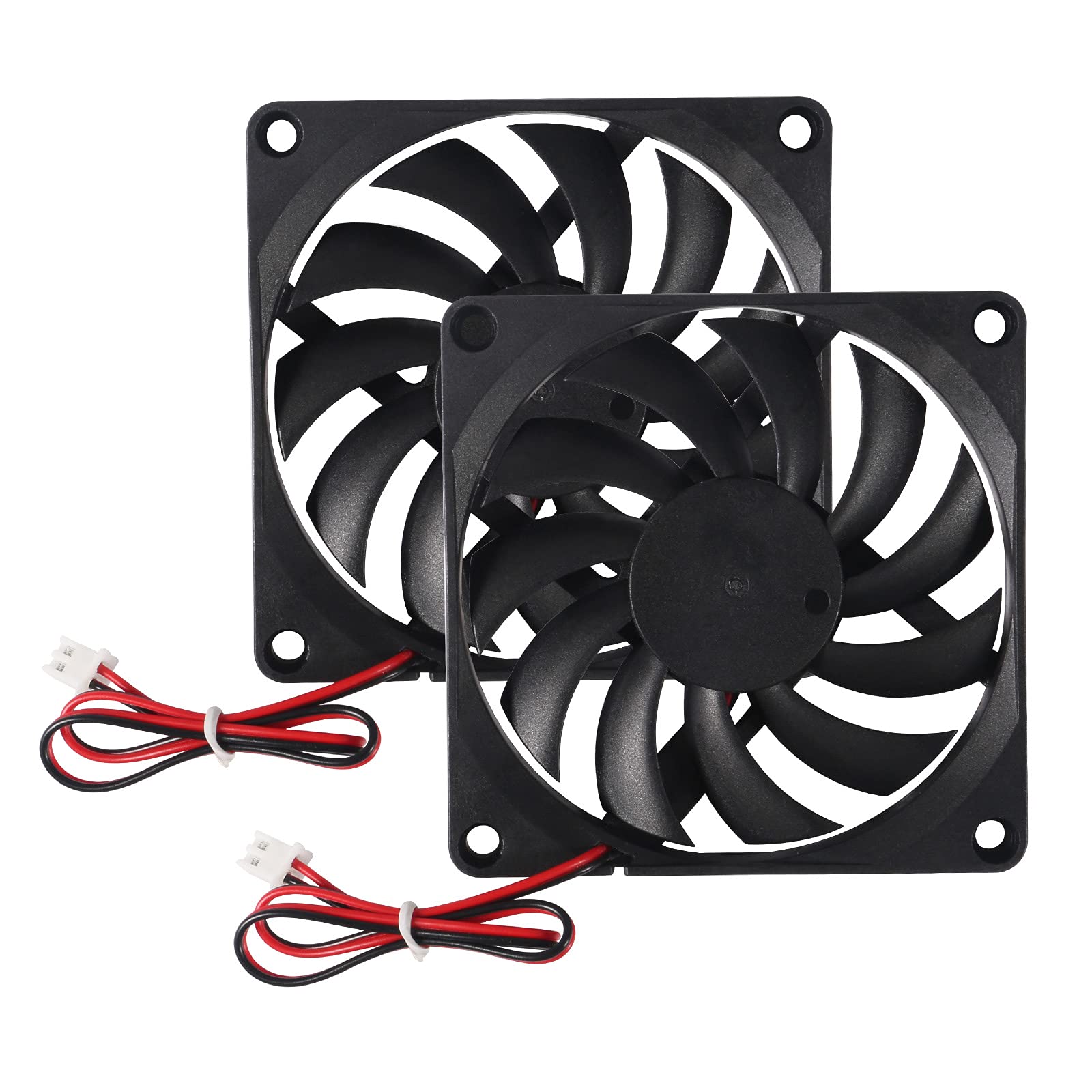 2 Pack DC 12V 8010 Brushless Cooling Fan - 80x80x10mm Quiet Case Fan for 3D Printers, PC, CPU & Computer Cooling - Perfect for 3D Printing, Gaming Rigs & Electronics Cooling Systems