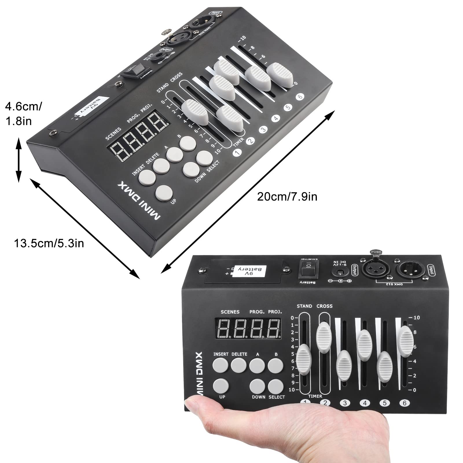 Professional DMX512 Light Controller - 54 Channel Portable Mini DJ Lighting Controller with DMX Decoder | Perfect for Stage Shows, Clubs, and Home Lighting Effects