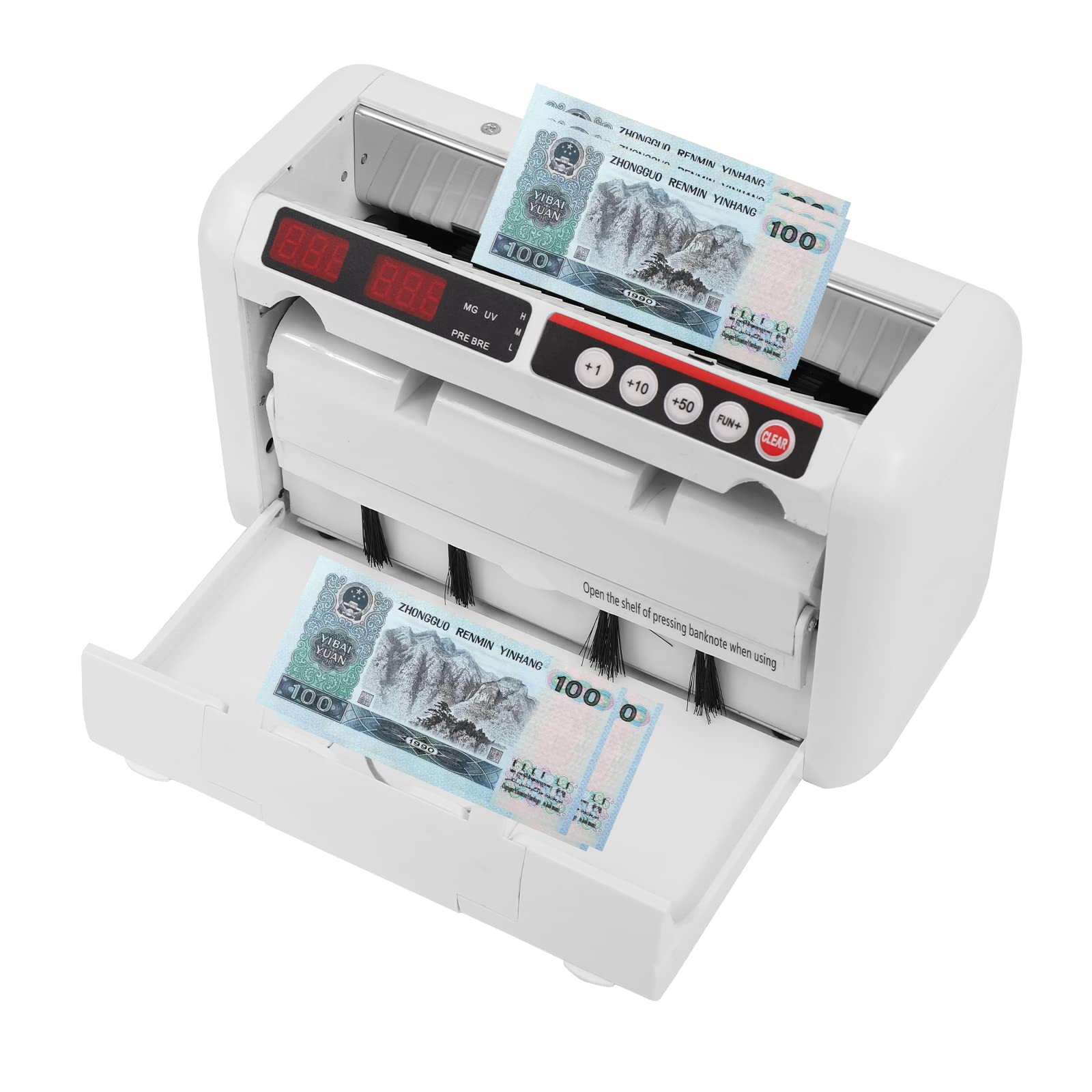 Portable Rechargeable Money Counter Machine with UV/MG Counterfeit Detection - 800 Bills/Min Multi-Currency Cash Counter for USD, EUR, GBP - Perfect for Banks, Retail Stores & Ticket Counting