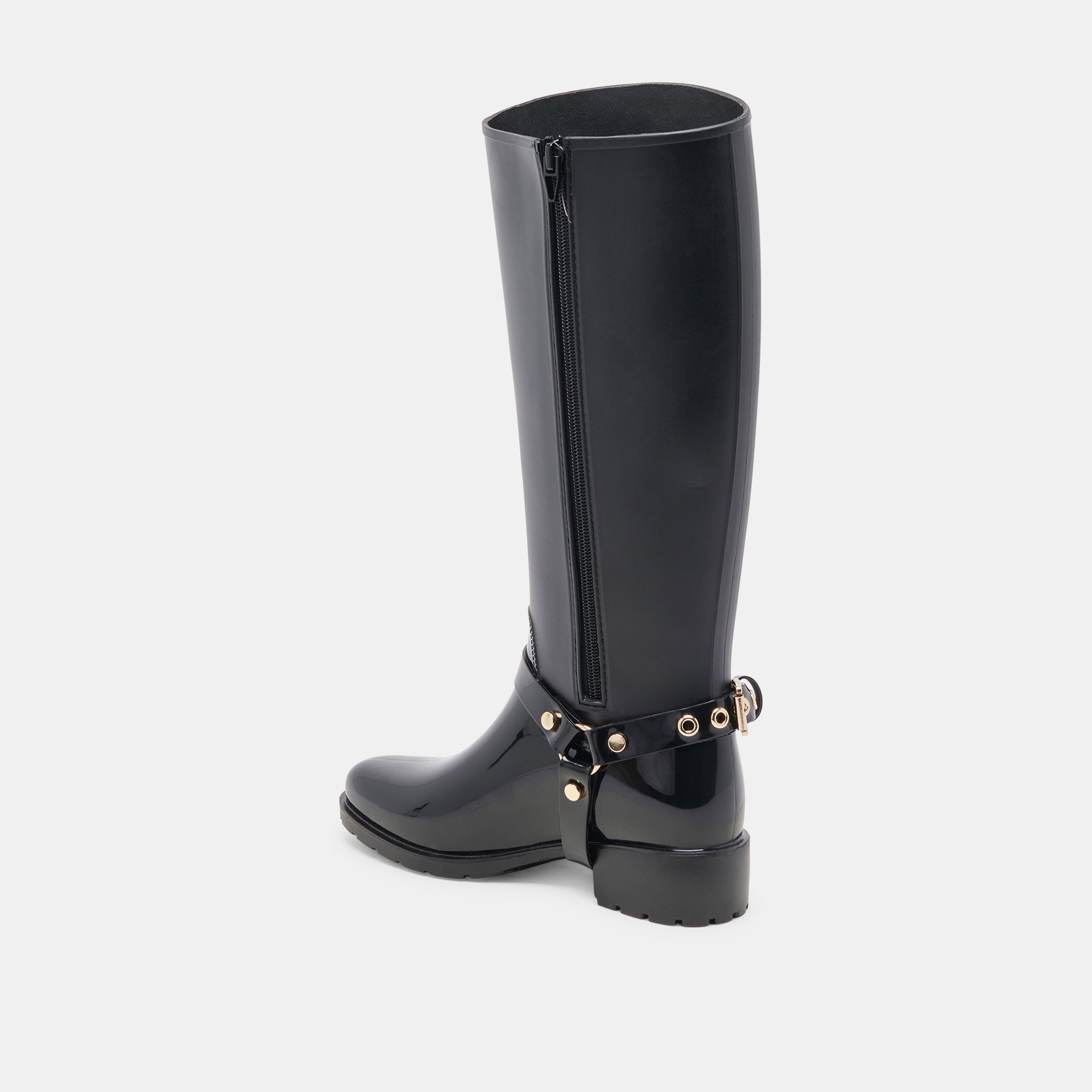 CLOUDY H2O Waterproof Rain Boots for Women - Mid-Calf Shiny Patent Leather Chelsea Boots - Stella Style Fashion Footwear for Rainy Days, Outdoor Activities & Urban Commuting