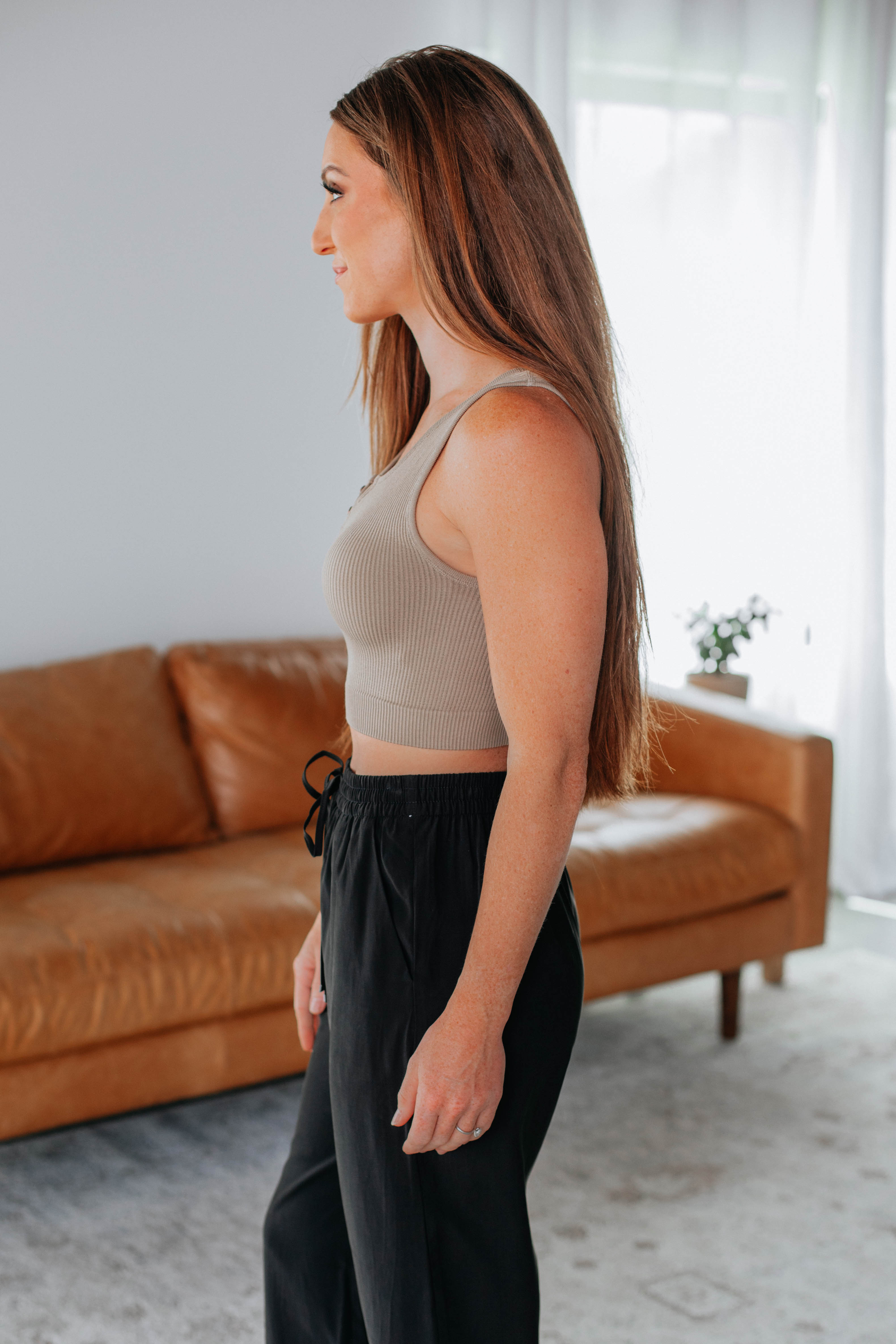Aylin Ribbed Tank Top for Women - Soft Moss Green Stretchable Casual Wear - Perfect for Layering, Summer Outfits, and Everyday Comfort