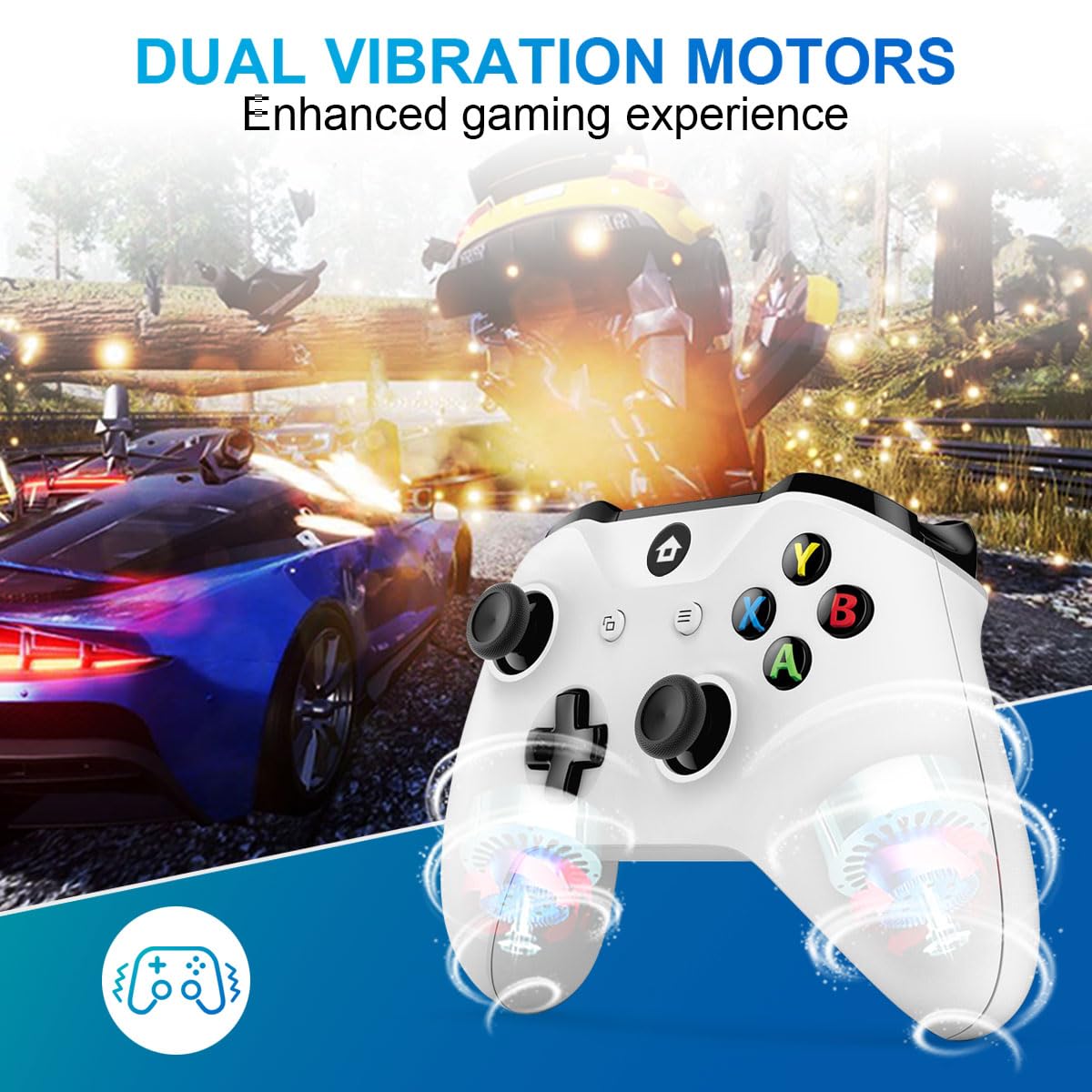 SHINXIN Wireless Xbox Controller for Xbox One X|S, Xbox Series X|S, PC - White | Ergonomic Gamepad for Gaming, Streaming & Multiplayer Sessions