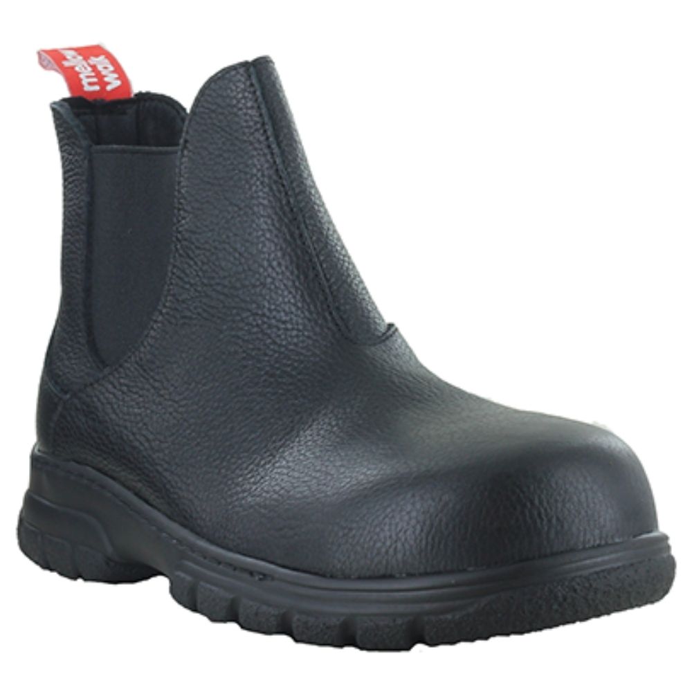 Mellow Walk Maddy Women's Composite Toe Pull-On Work Boots - Black 446128 | Slip-Resistant Safety Shoes for Construction, Warehouse & Outdoor Work