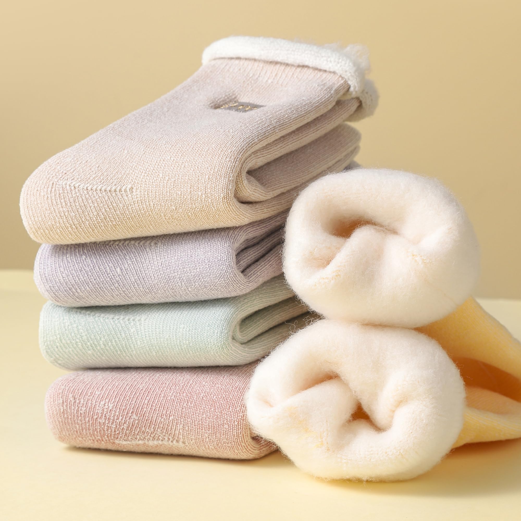 Women's Winter Wool Socks - Thick Thermal Fuzzy Socks for Cold Weather & Gifts