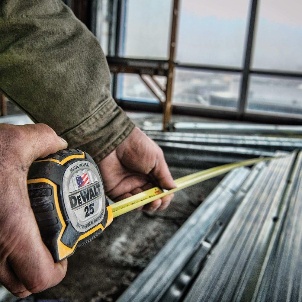 DEWALT 25Ft XP Premium Tape Measure - Heavy-Duty, High-Visibility, Durable Construction for Professional Contractors & DIY Projects - Perfect for Carpentry, Renovation & Home Improvement