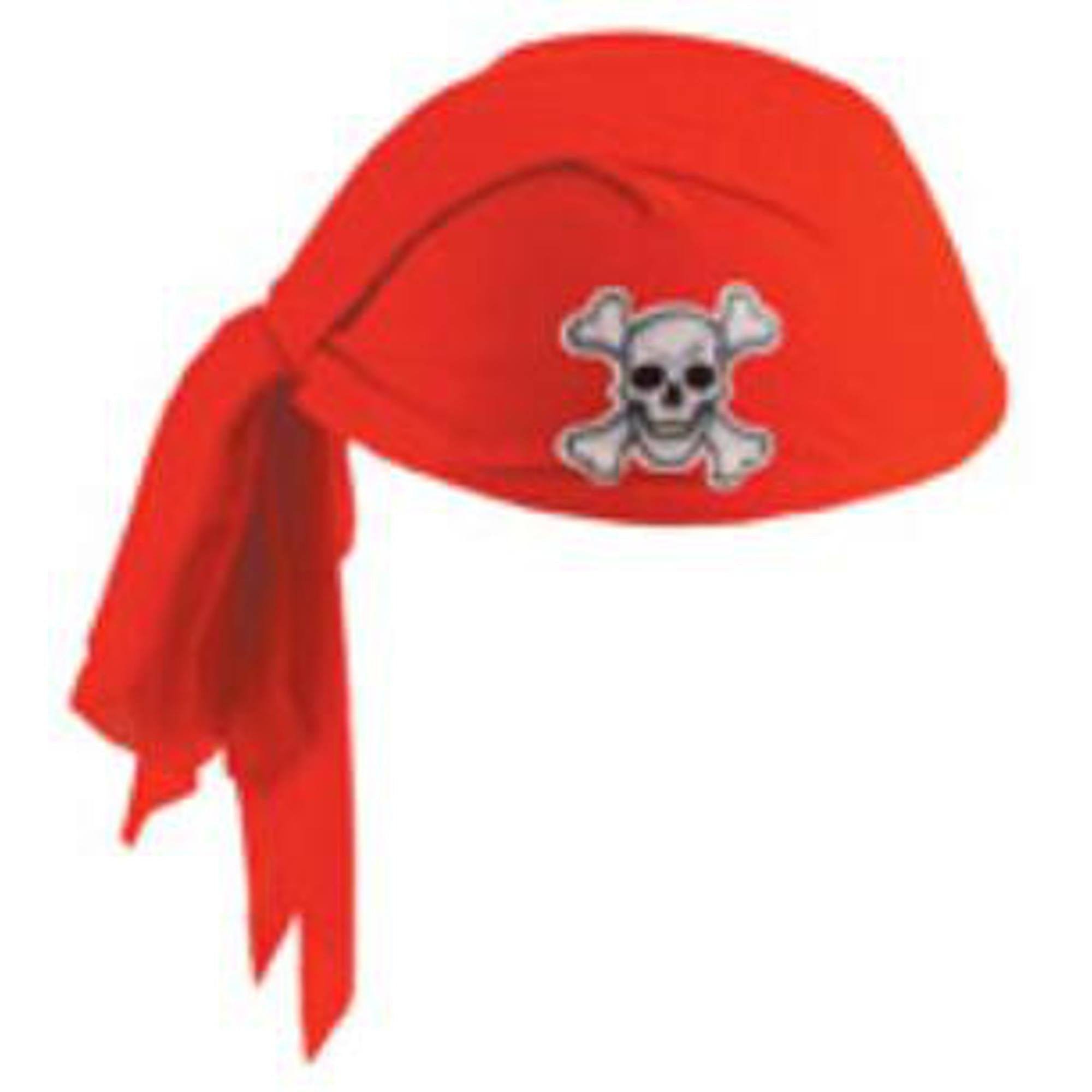 Red Pirate Scarf Hat - Stylish Bandana Headwear for Men & Women - Perfect for Halloween Costumes, Cosplay, and Themed Parties