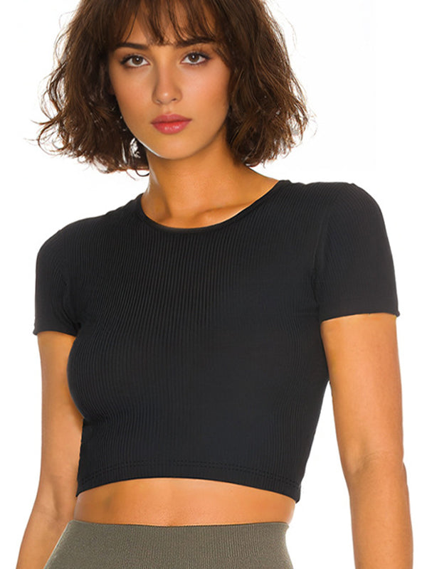 ZASUWA Women's Sexy Hollow Out Round Neck Short Sleeve T-Shirt - Perfect for Date Night, Club Wear & Summer Fashion