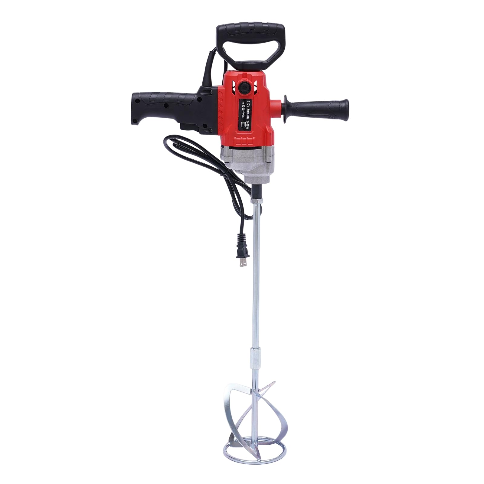 2400W Heavy Duty Electric Concrete Mixer - 6 Speed Adjustable Handheld Cement Mixer for Mortar, Plaster & Construction - Perfect for DIY Projects, Home Renovation & Professional Use