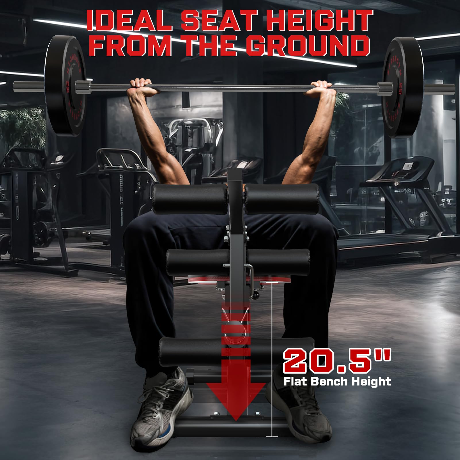 Fostoy Adjustable Weight Bench 800 LBS - Home Gym Workout Bench with Leg Extension & Preacher Pad - Full Body Strength Training Equipment - Incline Decline Flat Bench Press for Weight Lifting - Perfect for Home Gym, Garage Workout & Strength Training