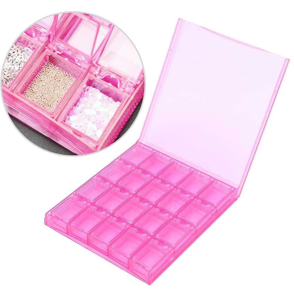 2-Pack Clear Plastic Storage Boxes - BPA-Free, Non-Toxic Organizers for Home, Salon & Beauty Supplies | Perfect for Makeup, Nail Tools & Hair Accessories Organization (Red)