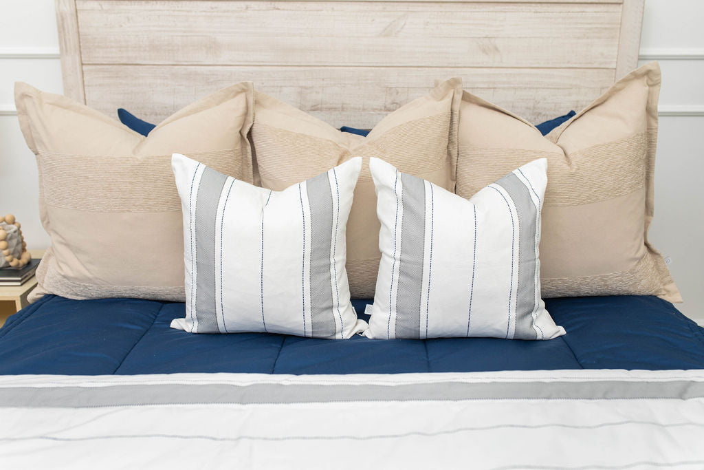 Ethan Medium Pillow Cover - Soft & Breathable Cotton Pillowcase for Home Decor, Bedroom, Living Room, Sofa - 20x26 Inches, White
