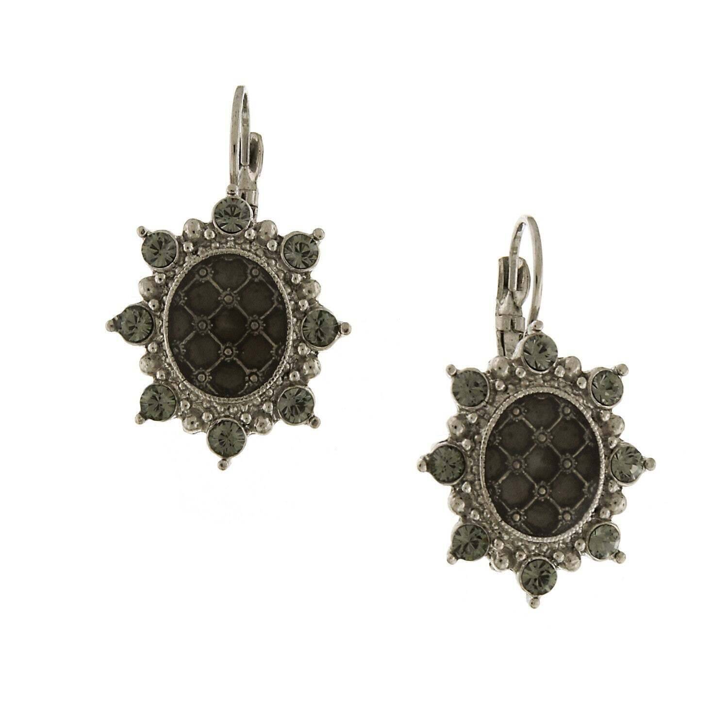 1928 Jewelry Black Diamond Starburst Drop Earrings for Women - Elegant Dangle Earrings for Evening Parties, Weddings & Special Occasions