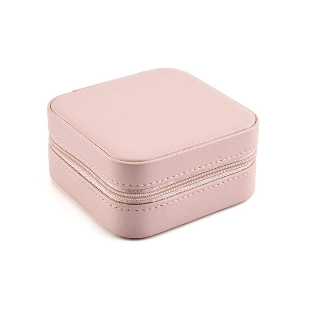 Portable Faux Leather Jewelry Storage Box - Travel Jewelry Organizer for Earrings, Rings & Necklaces | Compact Jewelry Case for Women | Perfect for Travel, Home & Gift Giving (White)