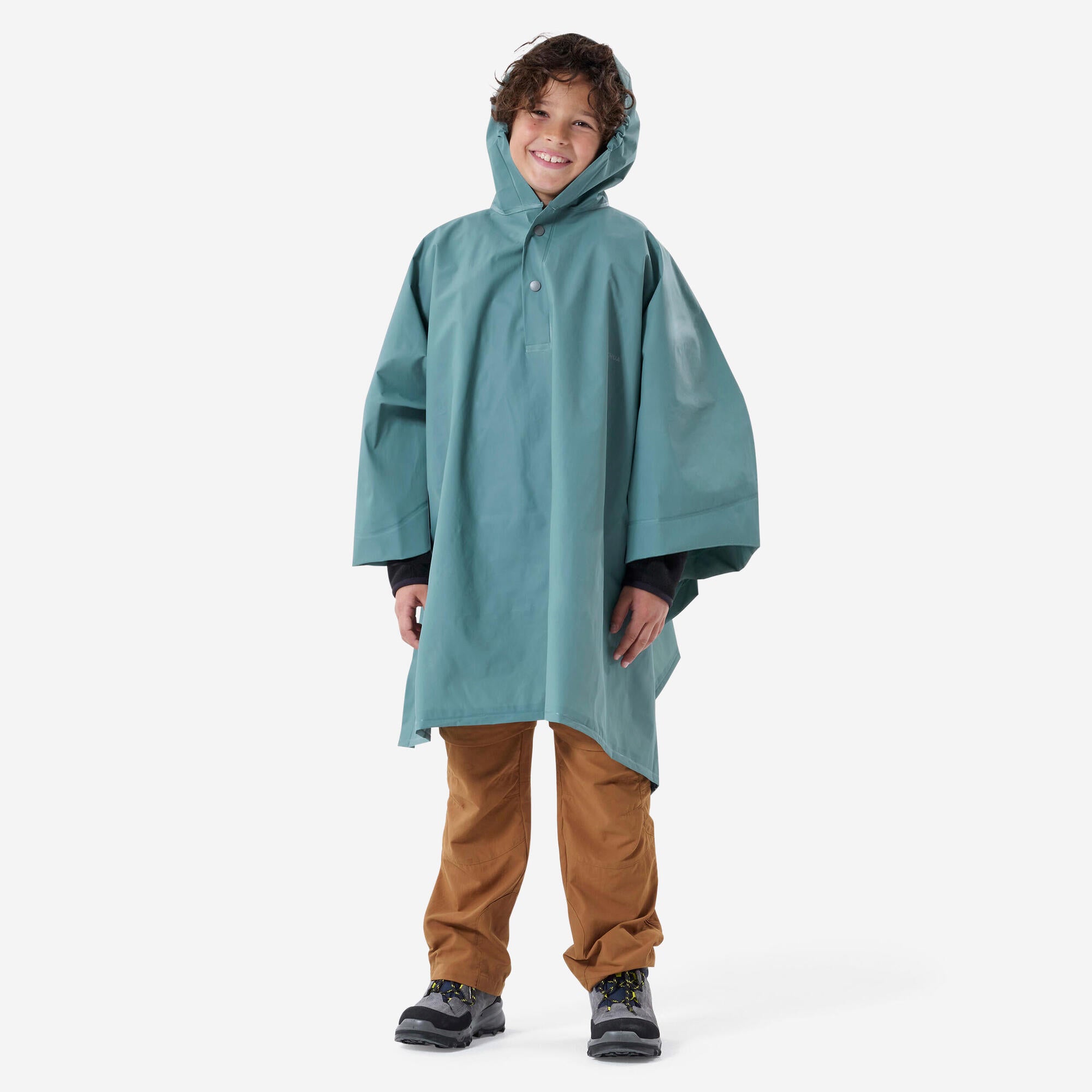 Quechua MH100 Waterproof Hiking Rain Poncho for Kids Ages 7-15 | Lightweight Outdoor Gear for Camping, Hiking & School | Perfect for Rainy Day Adventures