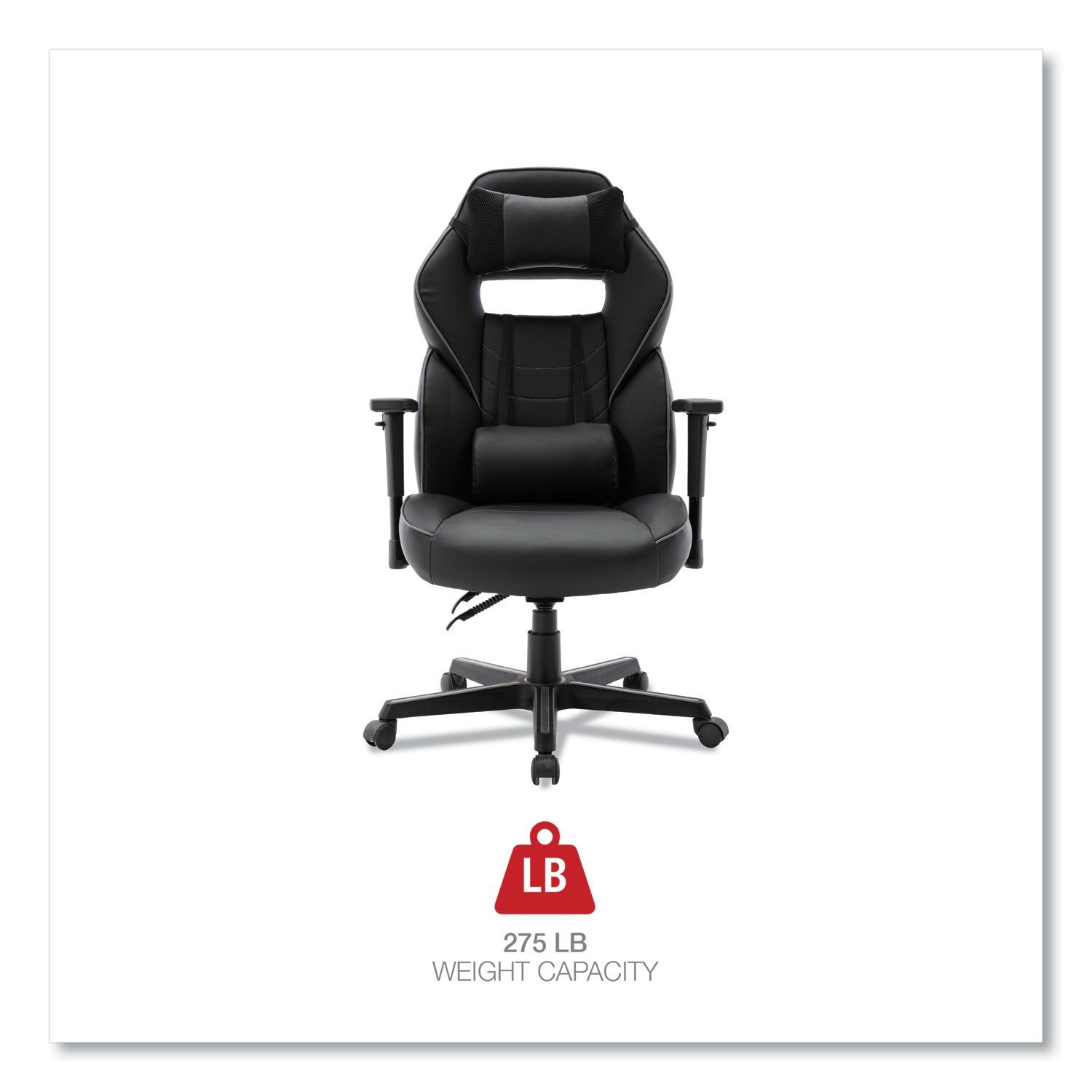 Alera Racing Style Ergonomic Gaming Chair - Heavy Duty 275 lb Capacity, Adjustable Seat Height 15.91