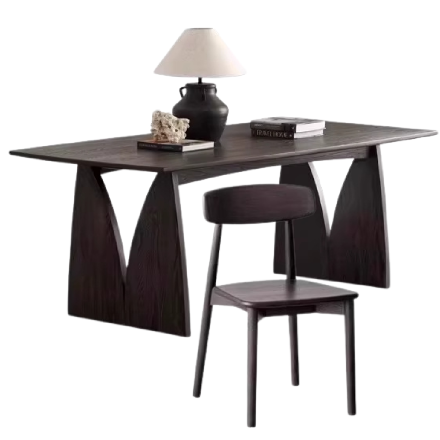 70.9x35.4x29.9 inch / 180x90x76 сm / Smoked color / Dining table + 4 chairs