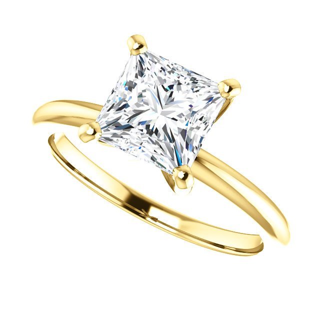14K Gold 1.5 Carat Princess Cut Diamond Solitaire Engagement Ring - Perfect for Proposals, Weddings & Anniversary Gifts