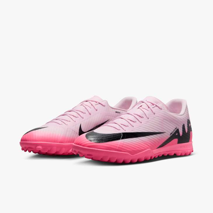 Nike Mercurial Vapor 15 Academy TF Turf Soccer Shoes for Men & Women - Pink Foam/Black - Artificial Grass Football Cleats for Indoor & Outdoor Training, Matches