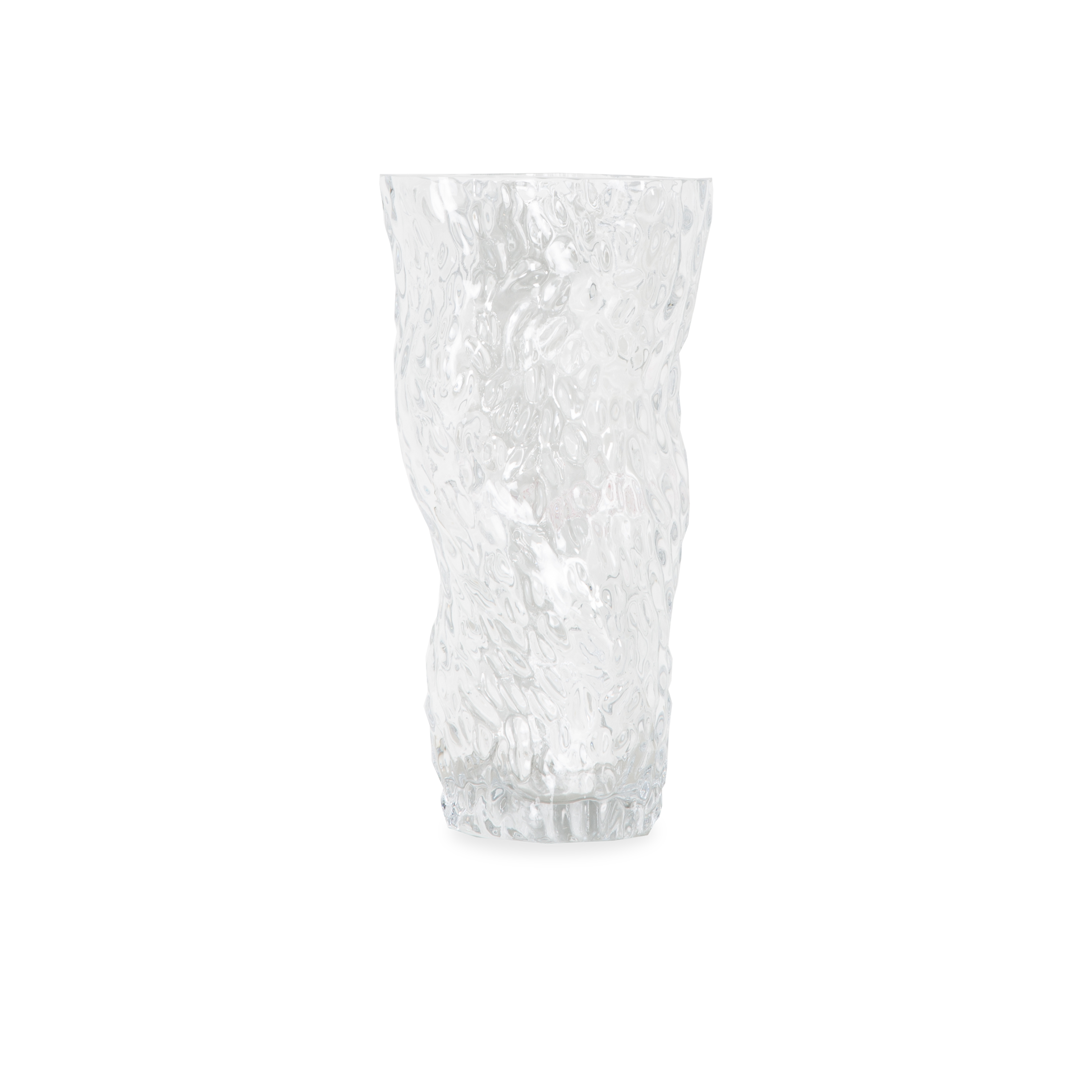 Ostrea Rock Glass Vase - Elegant Decorative Centerpiece for Home, Wedding & Office Decor | Handcrafted Clear Glass Flower Holder