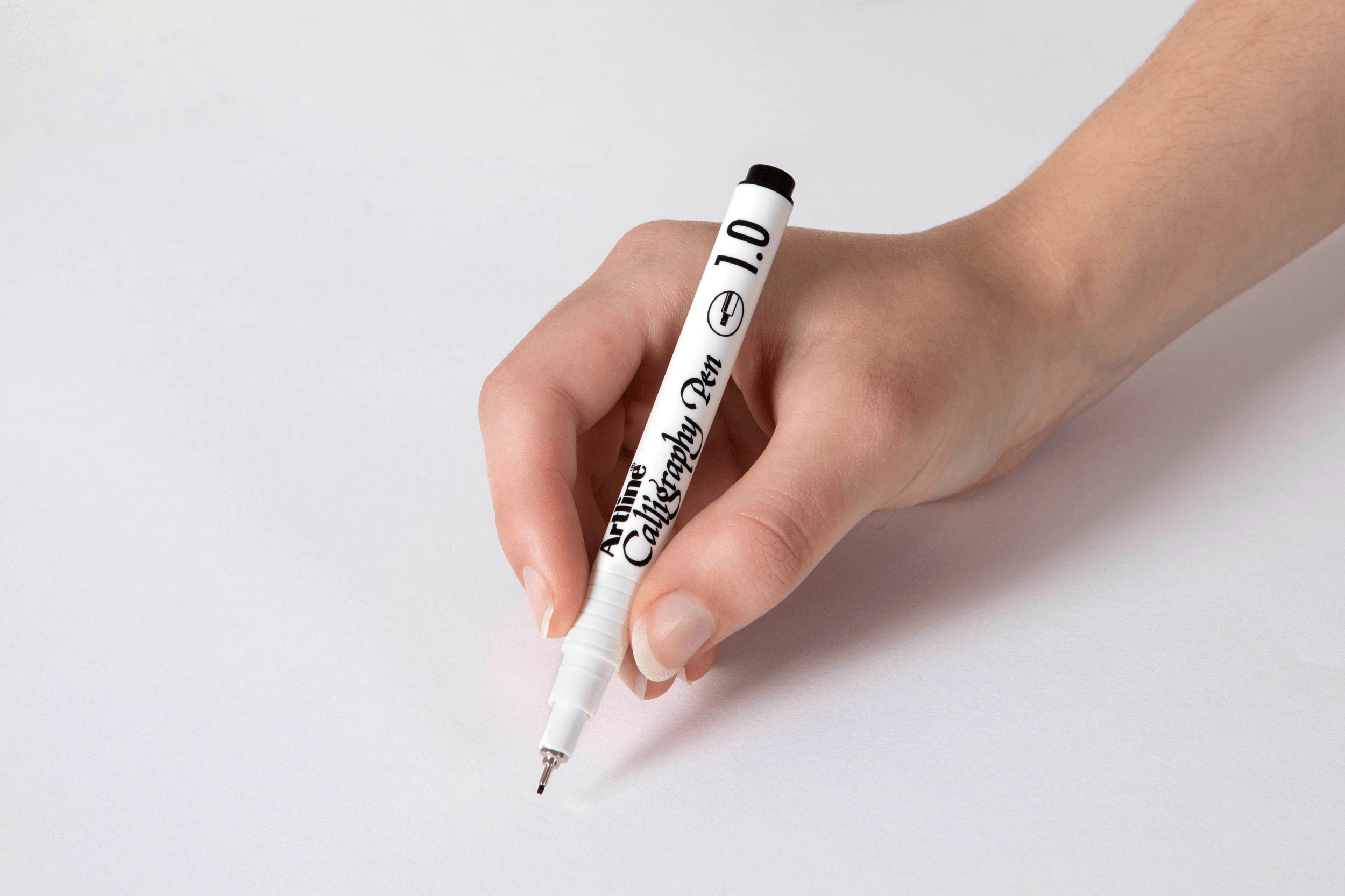 Artline 241 Calligraphy Pen Set - 12 Black 1mm Fine Tip Markers for Hand Lettering, Sketching & Bullet Journaling - Perfect for Artists, Students & Craft Enthusiasts