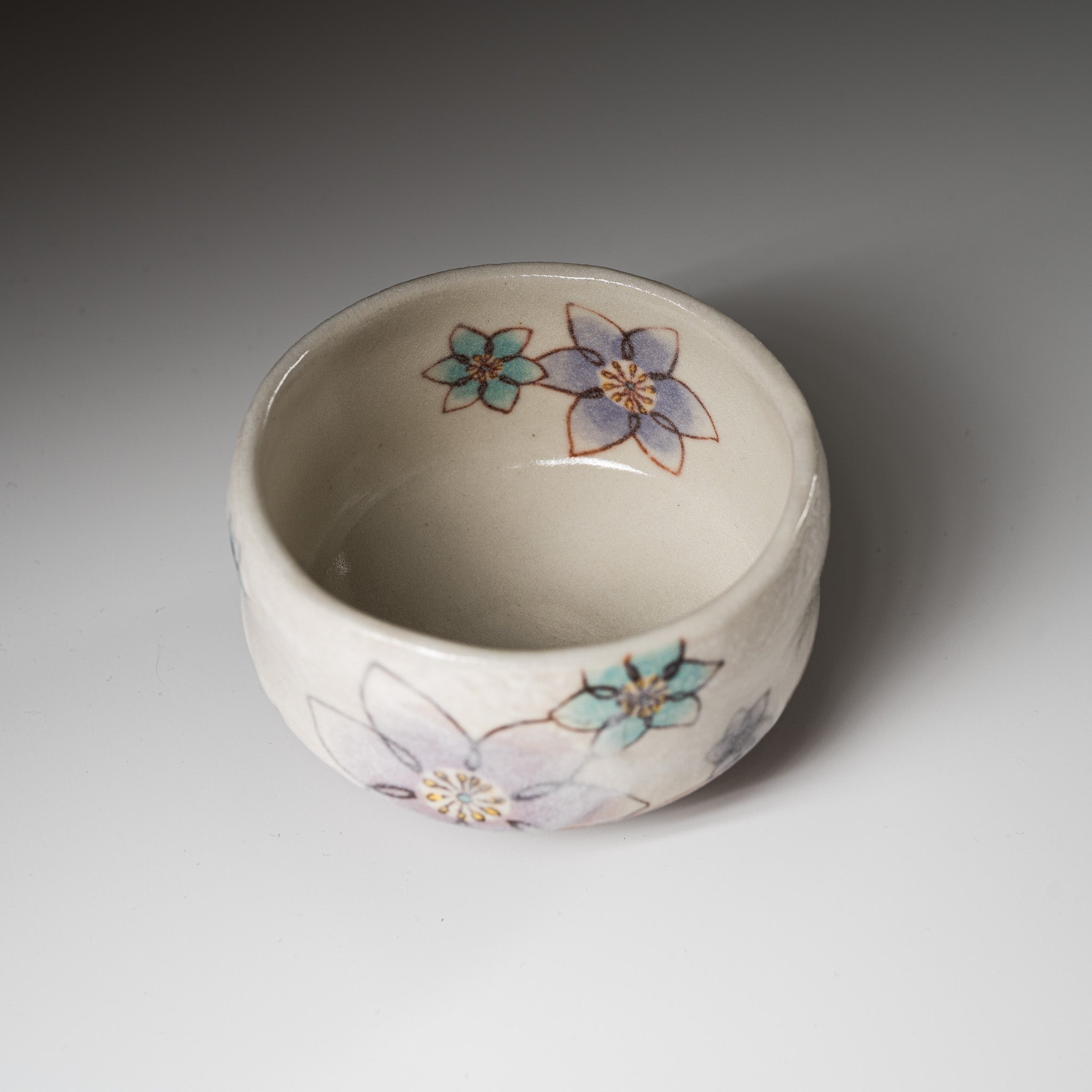 Premium Mini Matcha Bowl - Handcrafted Clematis Design for Japanese Tea Ceremony | Perfect for Matcha Whisking, Tea Drinking & Zen Meditation