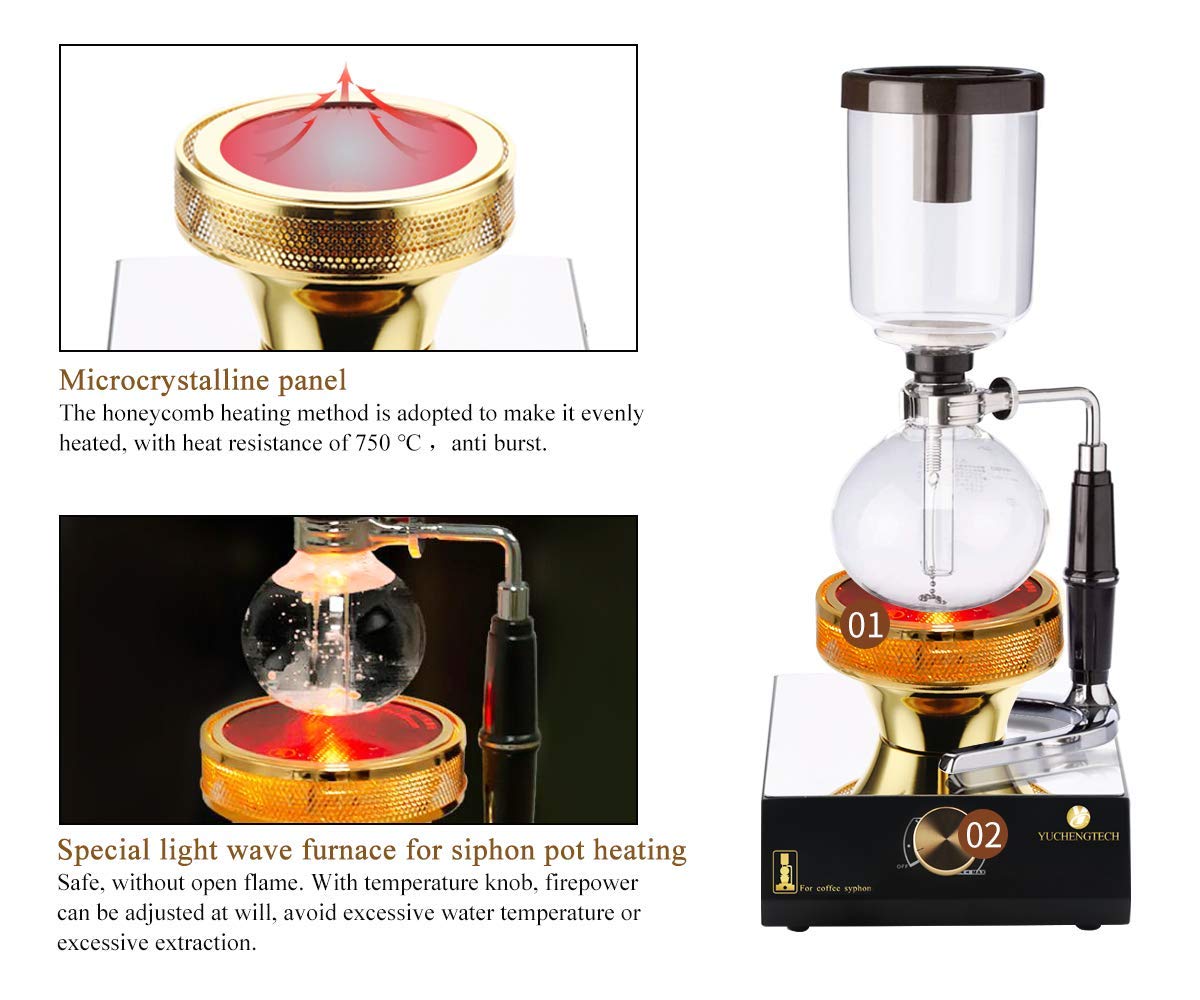 YUCHENGTECH 130ml 400W Electric Coffee Warmer for Vacuum Coffee Pot - 110V US Plug | Keep Coffee Hot for Pour Over, French Press & Drip Brewing