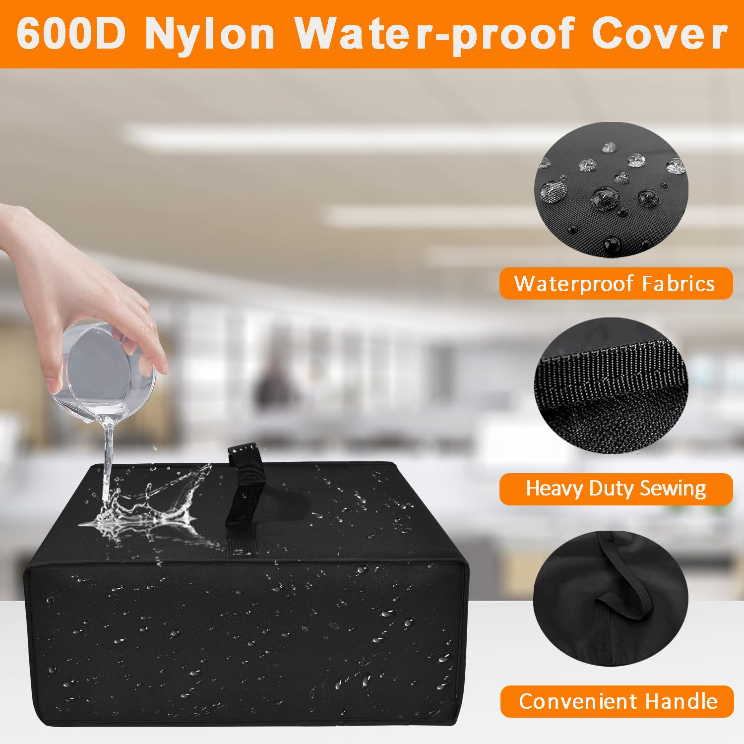 Premium Heavy Duty Waterproof Dustproof Anti-Static Printer Cover for HP OfficeJet Pro 9125e/8135e/9015e All-in-One Printers (19.3