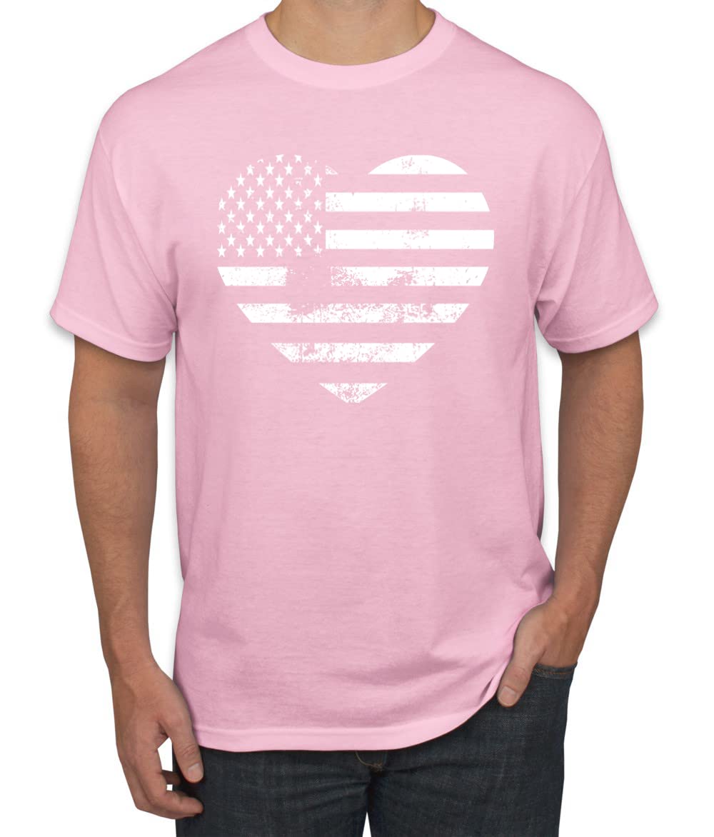 Wild Bobby USA Flag Heart Patriotic Men's Graphic T-Shirt - American Pride Tee for 4th of July, Veterans Day & Casual Wear
