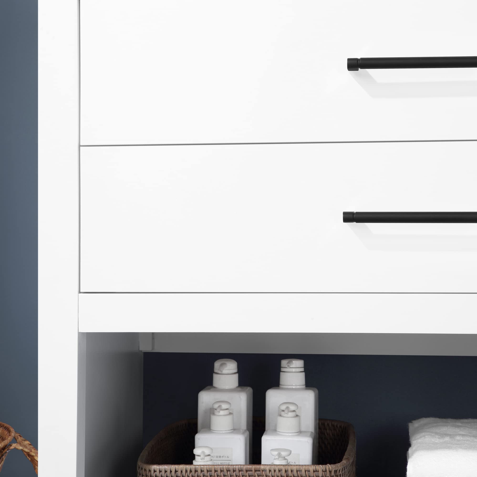 Ove Decors Rider 36 Inch Single Sink Bathroom Vanity in White - Modern Space-Saving Vanity for Small Bathrooms & Powder Rooms