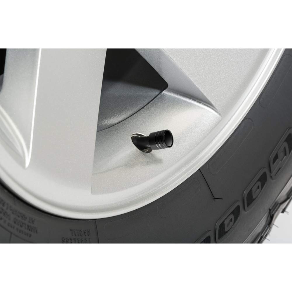 Black Aluminum Cylinder-Style Tire Valve Stem Caps for Jeep - Heavy Duty Wheel Accessories for Off-Road & Street Driving