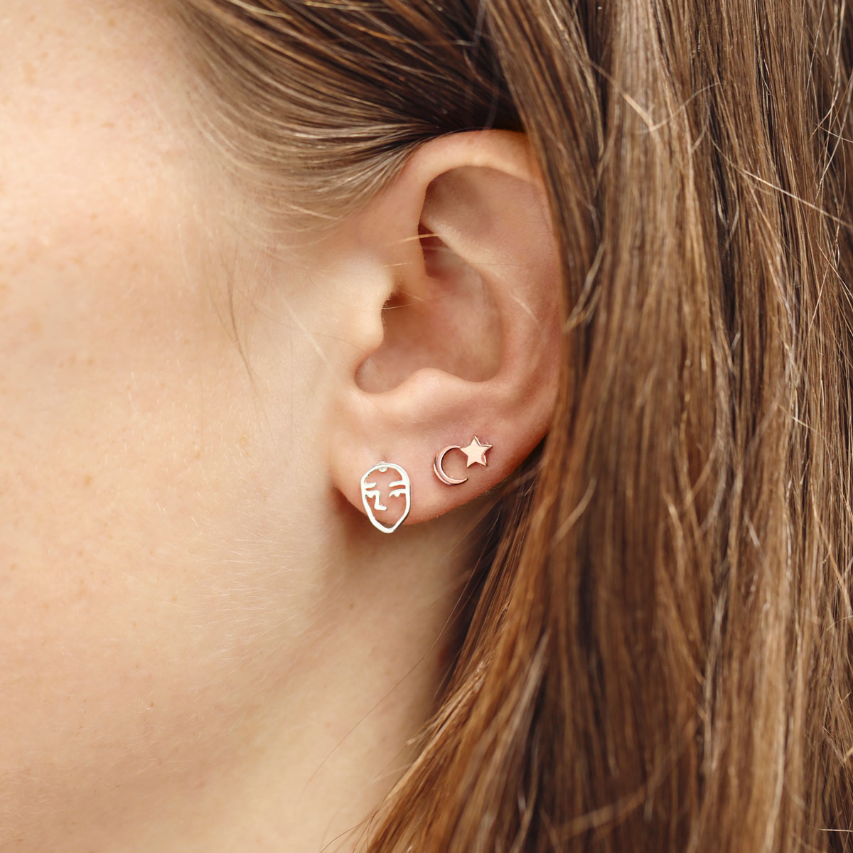 Picasso Stud Earrings - Elegant Cubic Zirconia Studs for Women | Perfect for Everyday Wear, Parties & Gifting