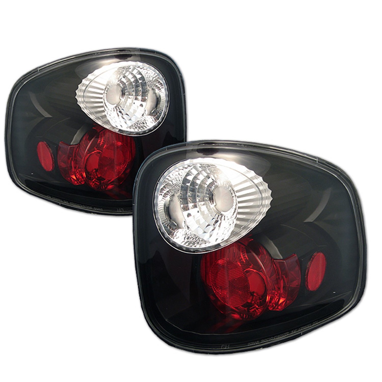 Spyder 5003157 Euro Style Black Tail Lights for 2001-2003 Ford F150 Flareside (Excludes Supercrew) - Compatible with 3457 Signal, 3156 Reverse & 3157 Brake Bulbs (Bulbs Not Included) - Upgrade Your Truck's Style & Night Visibility