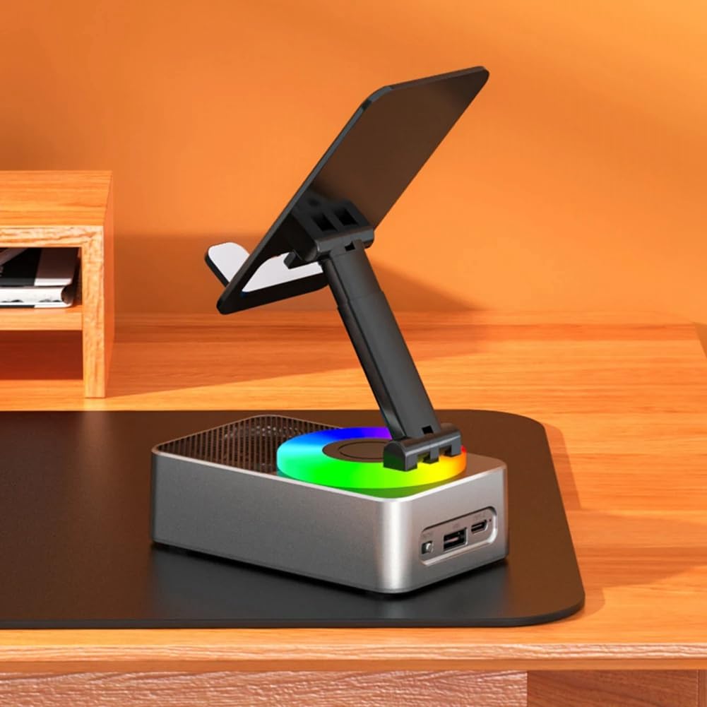Sichuny 3-in-1 Mobile Phone Holder with Built-in Power Bank & Bluetooth Speaker - Foldable, Rotating Desktop Stand for Hands-Free Calling & Music Playback - Perfect for Home, Office, and Car Use
