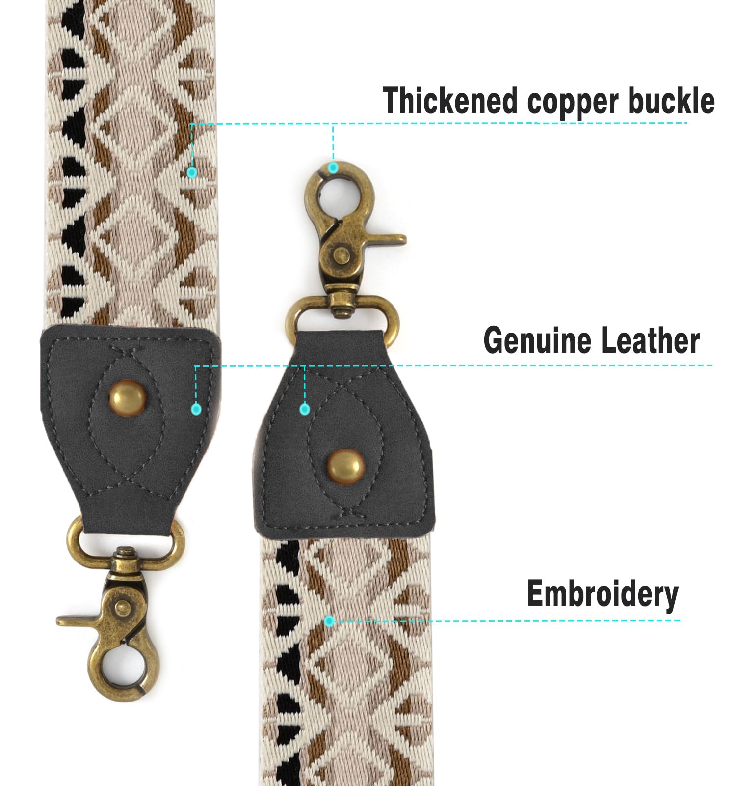 Adjustable Crossbody Purse Strap Replacement - Wide Shoulder Bag Strap for Handbags, Guitar & Accessories | Perfect for Daily Use, Travel & Fashion Accessorizing