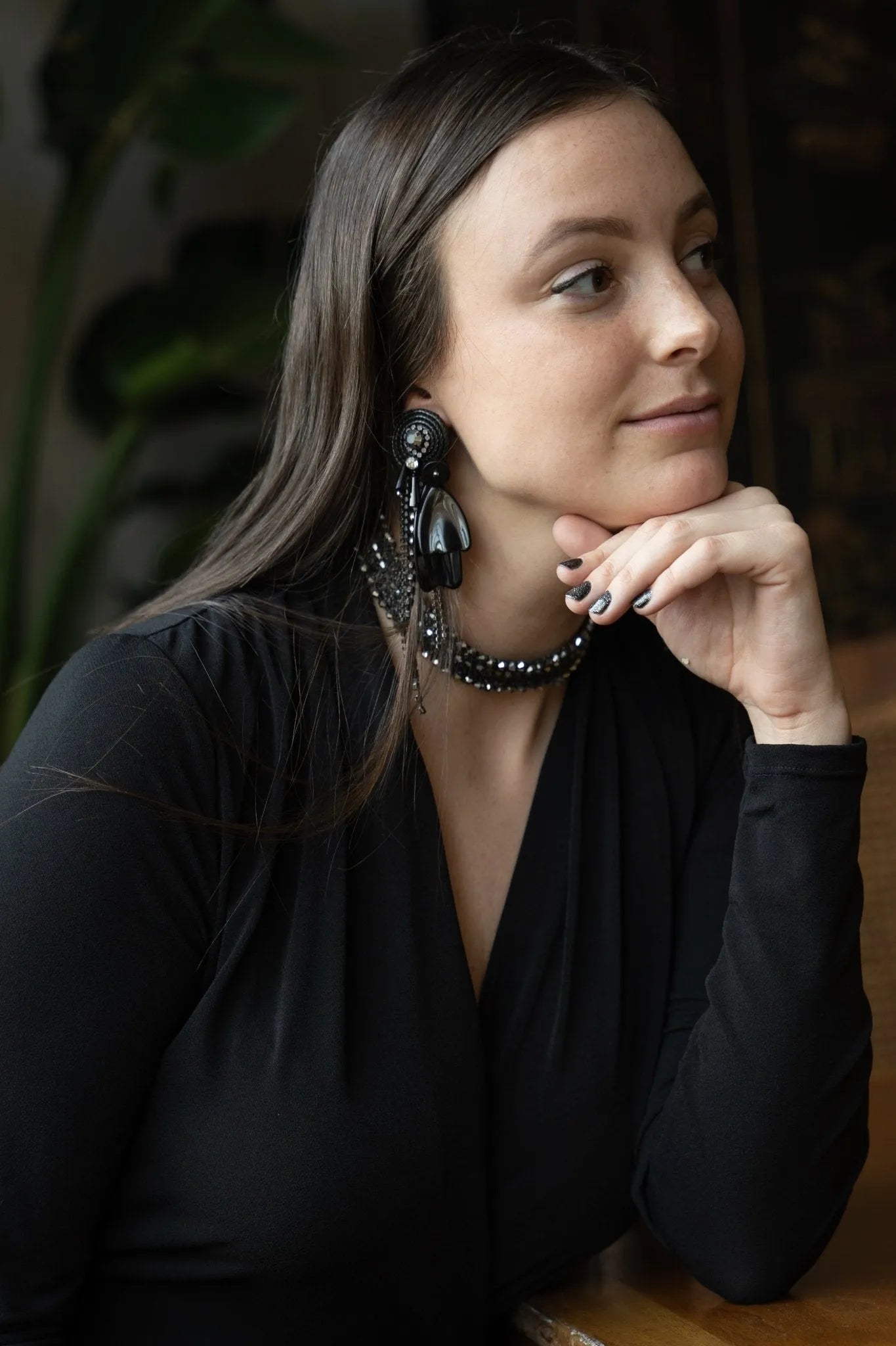 Beaded Clip On Abstract Crystal Earrings for Women - Fashion Statement Dangle Earrings for Parties, Weddings & Special Occasions