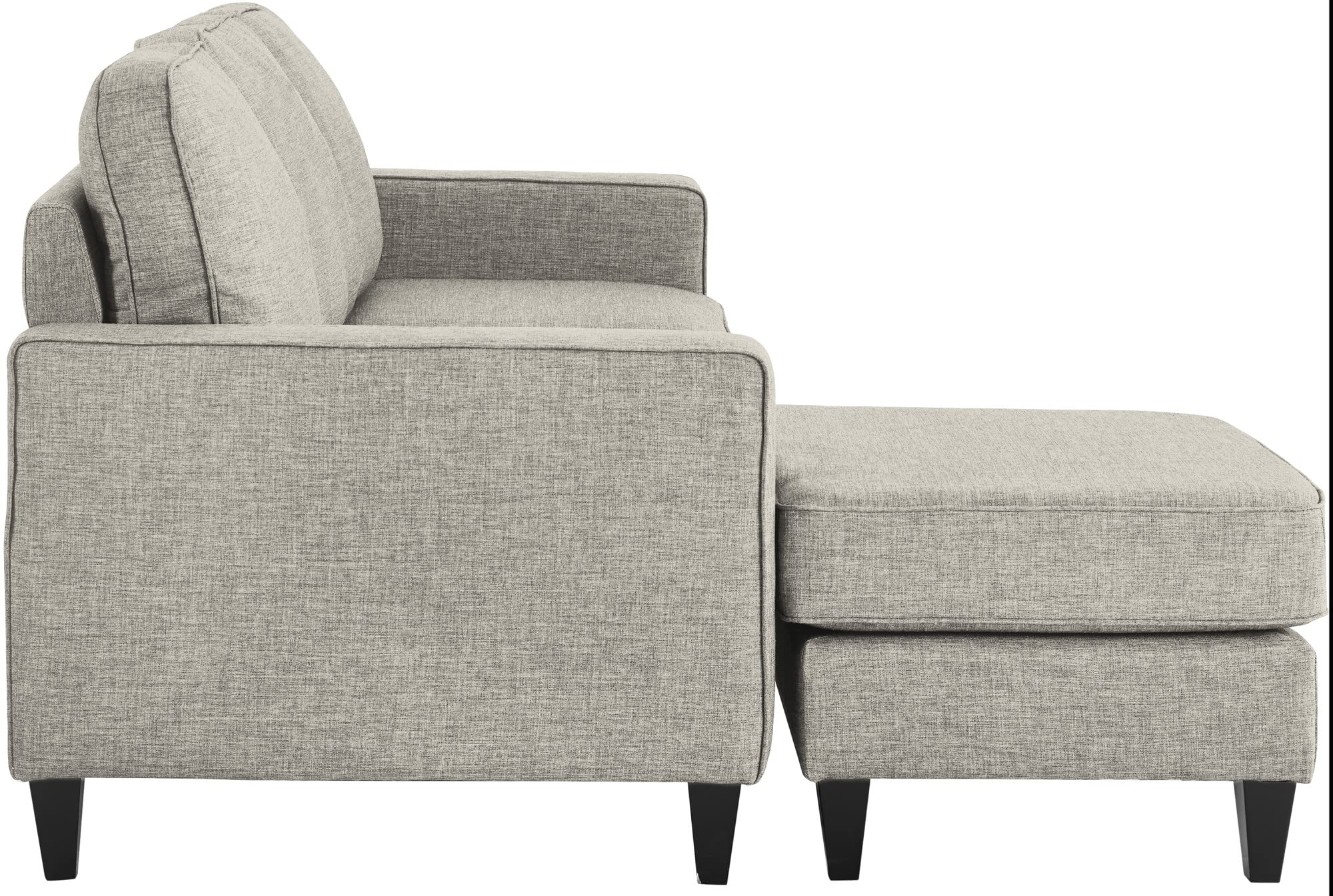 Serta Harmon Reversible L-Shaped Sectional Sofa - Modern Small Space Couch with Soft Fabric Upholstery, Square Arms & Pillow Back Cushions in Light Gray - Perfect for Apartments, Living Rooms and Cozy Home Spaces