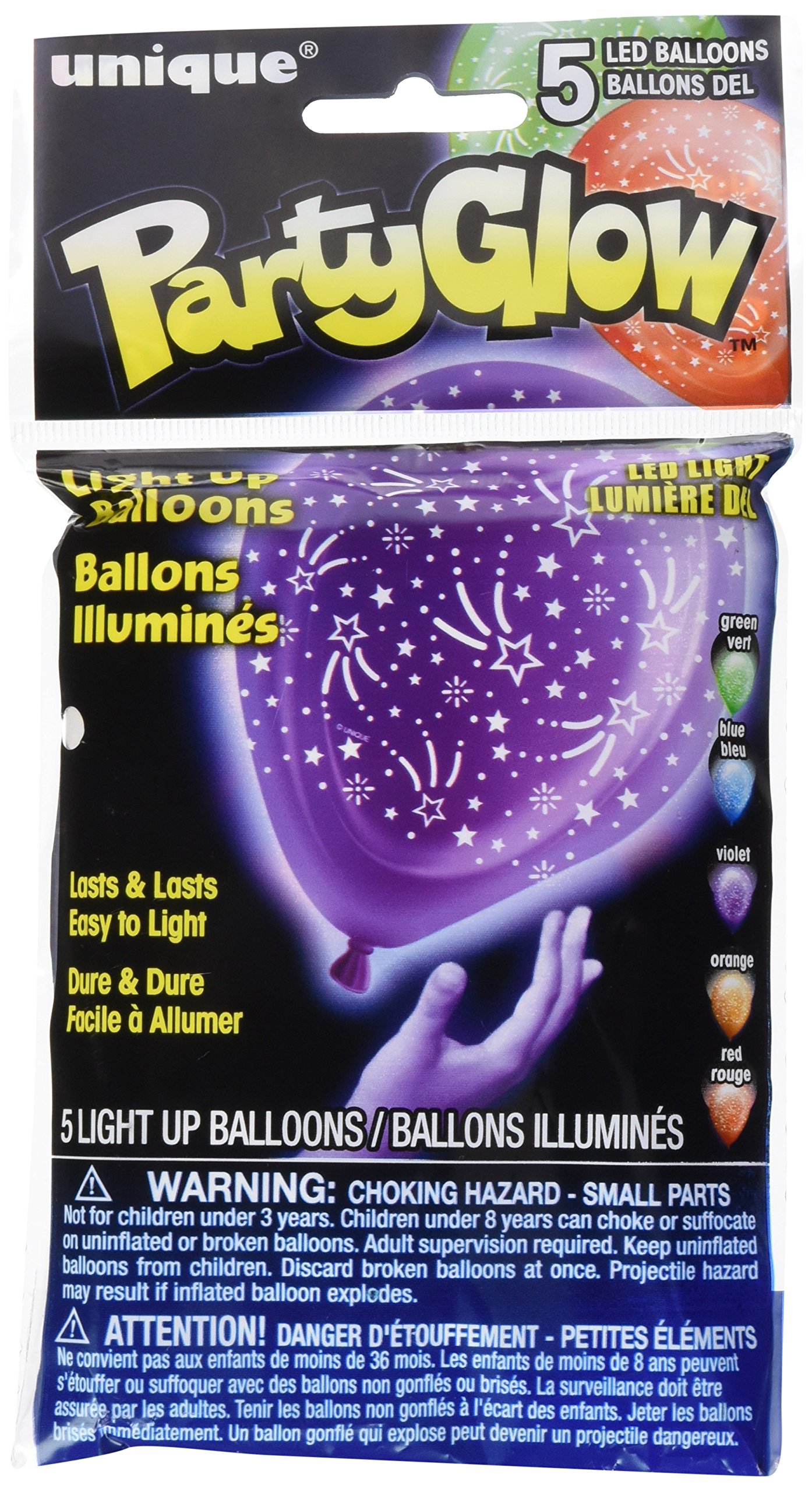 Glow in the Dark LED Latex Balloons - Pack of 5 for Birthday Parties, Weddings & Night Events | Battery Powered Floating Decorations