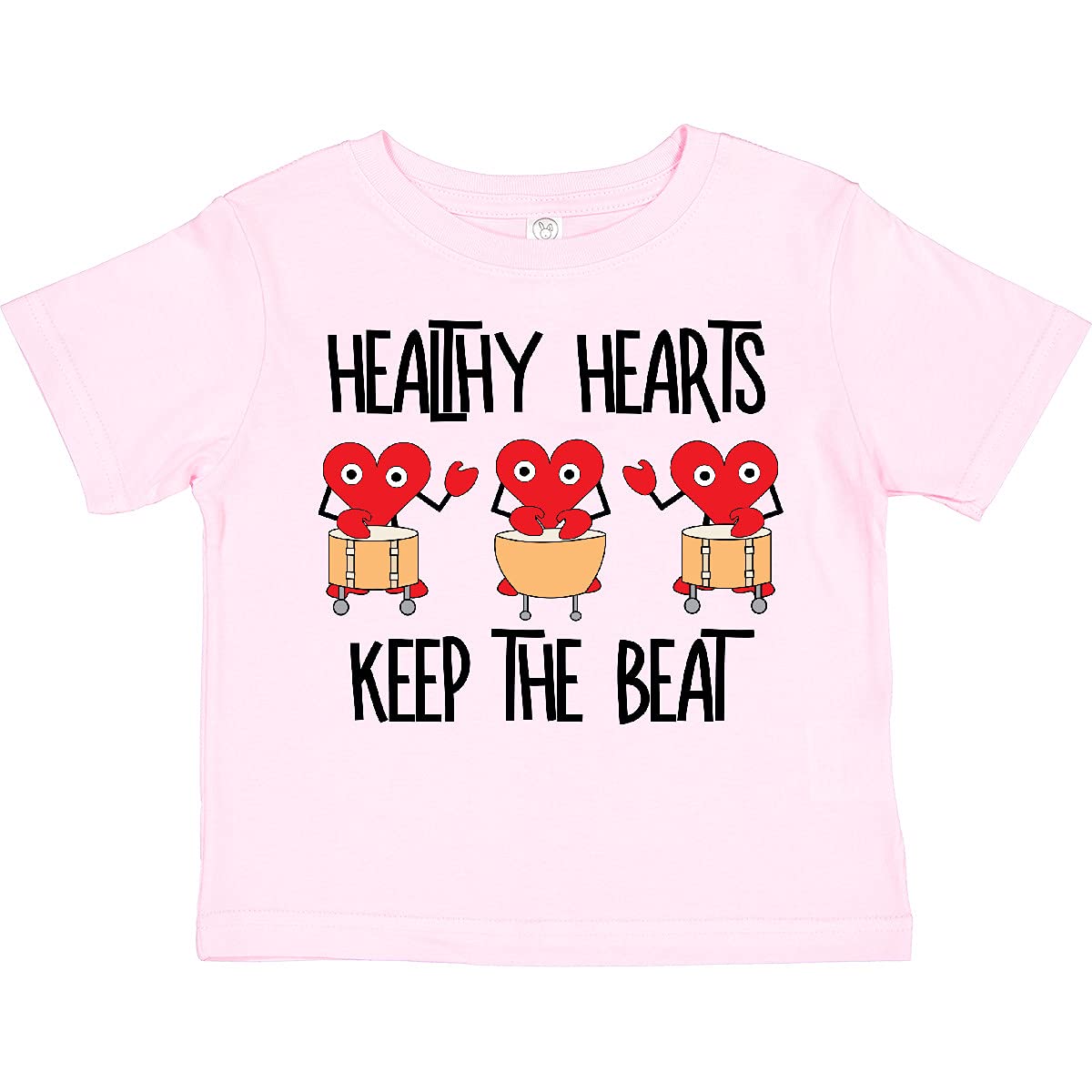 Inktastic Healthy Hearts Toddler T-Shirt - Cute Heart Print Cotton Tee for Boys & Girls | Perfect for Playdates, Daycare & Family Outings