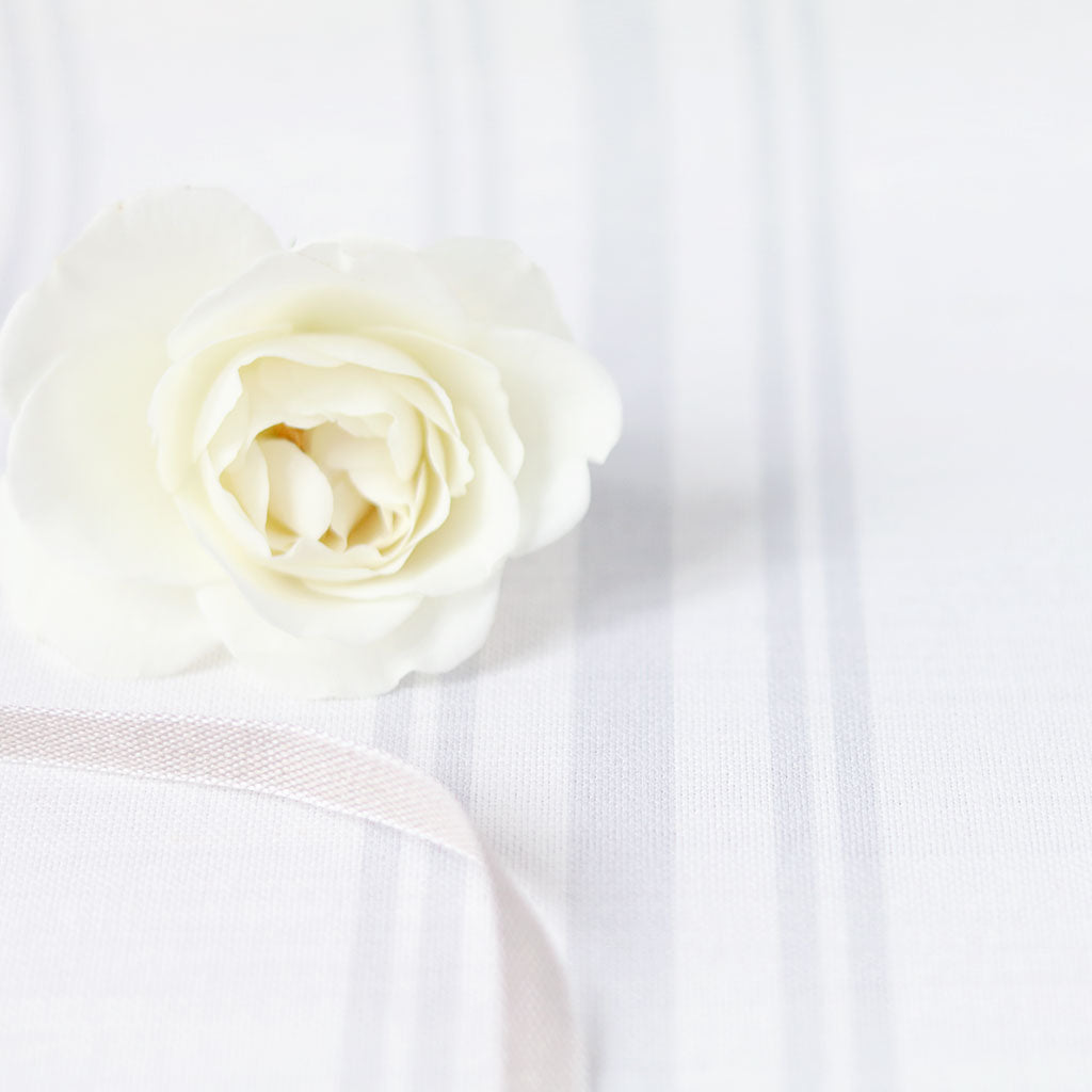 Premium Dorset Striped Linen Fabric - Pale Grey on White - Perfect for Upholstery, Curtains & Home Decor Projects