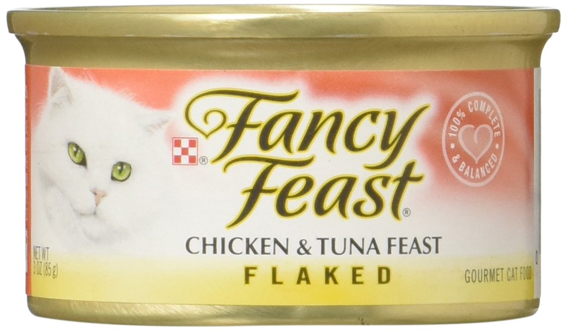Fancy Feast Flaked Chicken & Tuna Gourmet Wet Cat Food - Case of 24 Cans | Premium Pate for Adult Cats | Perfect for Mealtime & Special Treats