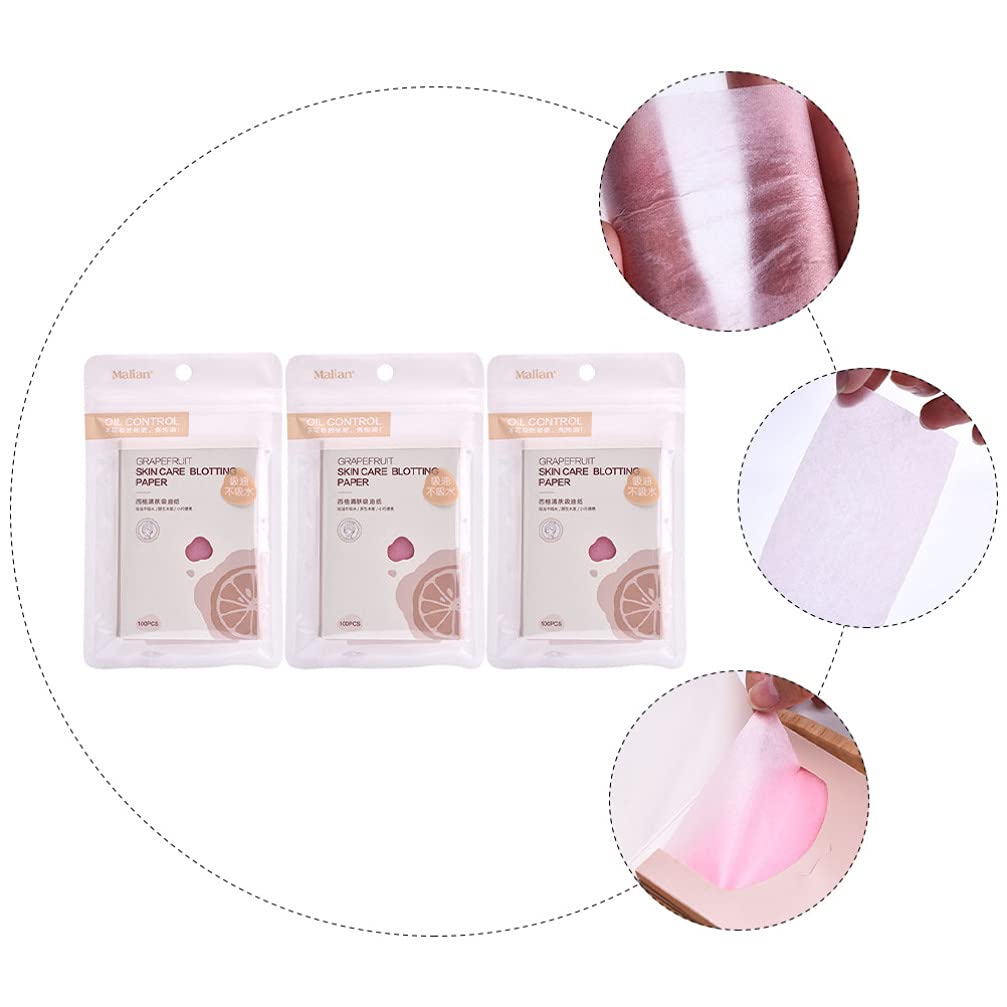 Oil Absorbing Facial Blotting Papers - 3 Pack Scented Oil Control Sheets for Oily Skin | Perfect for Makeup Touch-Ups & Shine-Free Look All Day