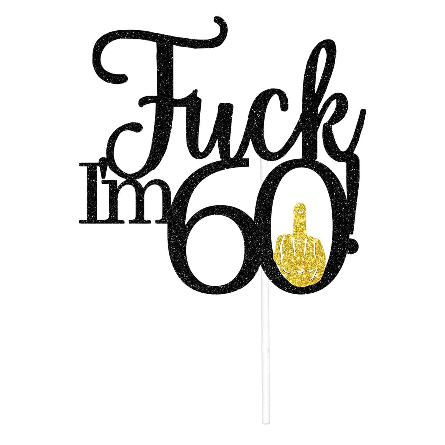 60th Birthday Cake Topper - Hello 60, Happy 60th Birthday Decorations, Cheers to 60 Years Party Supplies in Elegant Black & Gold | Perfect for Milestone Celebrations, Retirement Parties & Anniversary Events