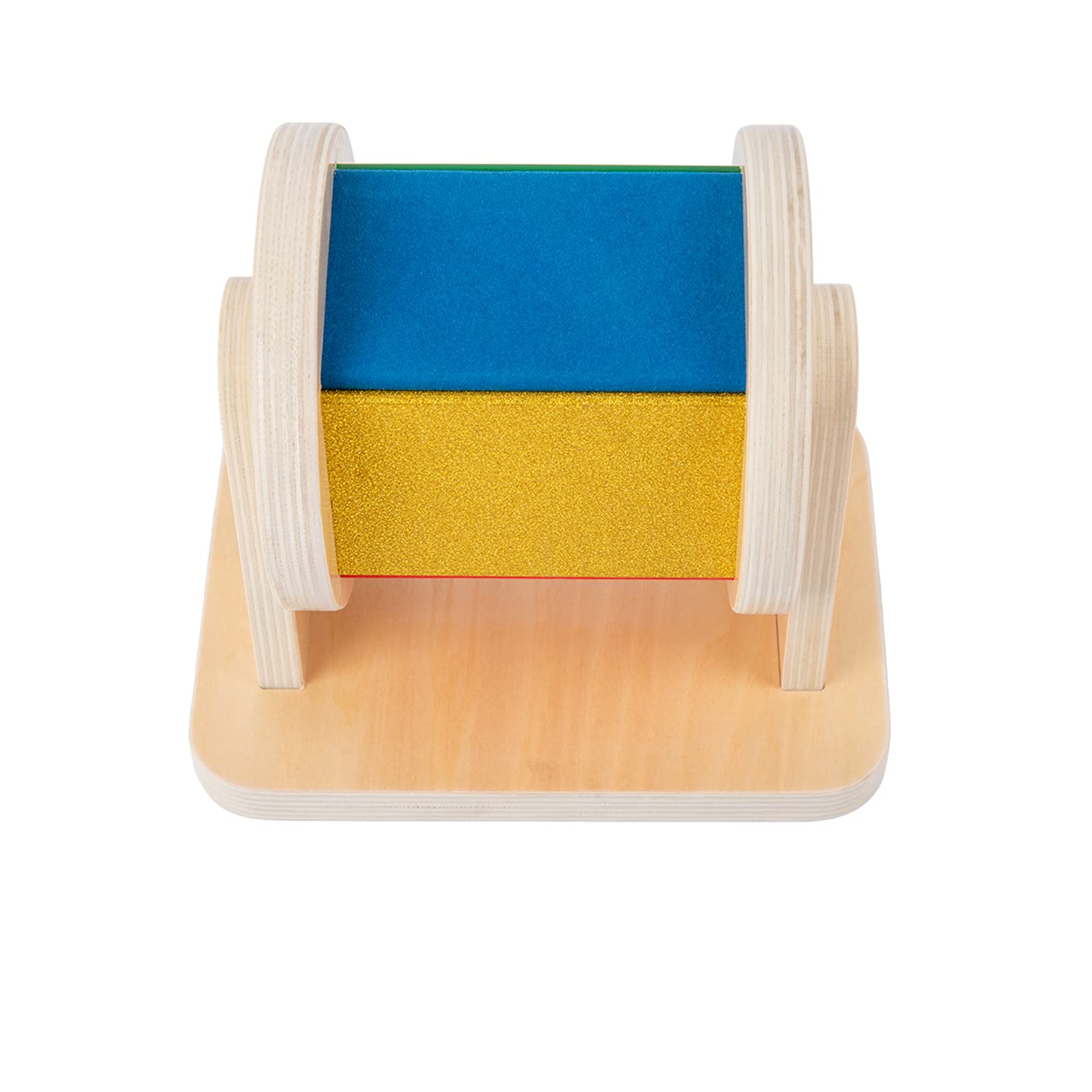 **Adena Montessori Spinning Drum Baby Toys - Wooden Rainbow Spinner for Babies 6-12 Months, Sensory Toddler Toy with Multiple Textures - Perfect Christmas Gift for Boys & Girls - Great for Early Learning & Playtime Fun**