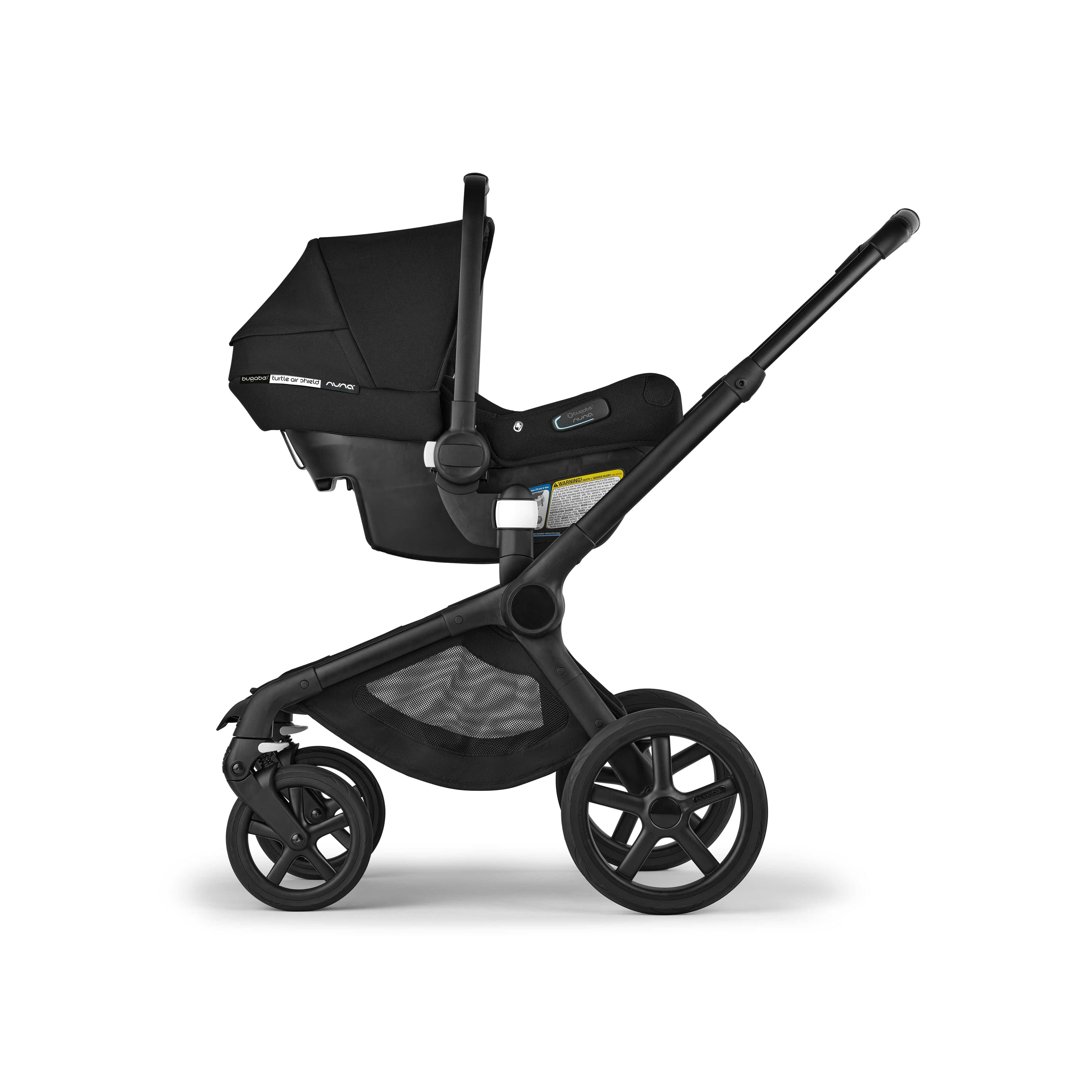 Nuna Bugaboo Turtle Air Shield Car Seat with Base - Black | Safe & Comfortable Infant Car Seat for Newborns | Perfect for Travel & Daily Commutes